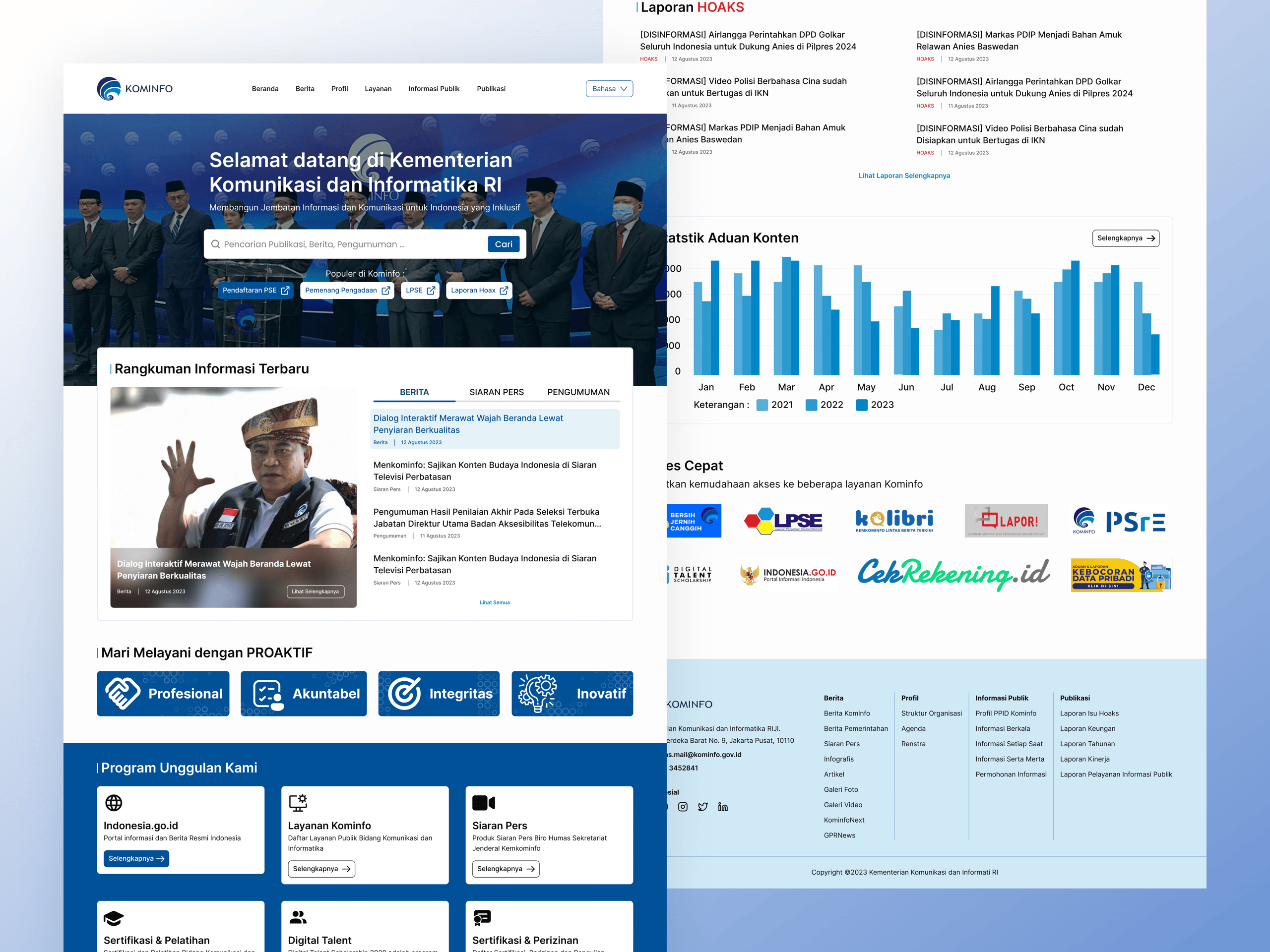 Redesign Homepage - Kominfo