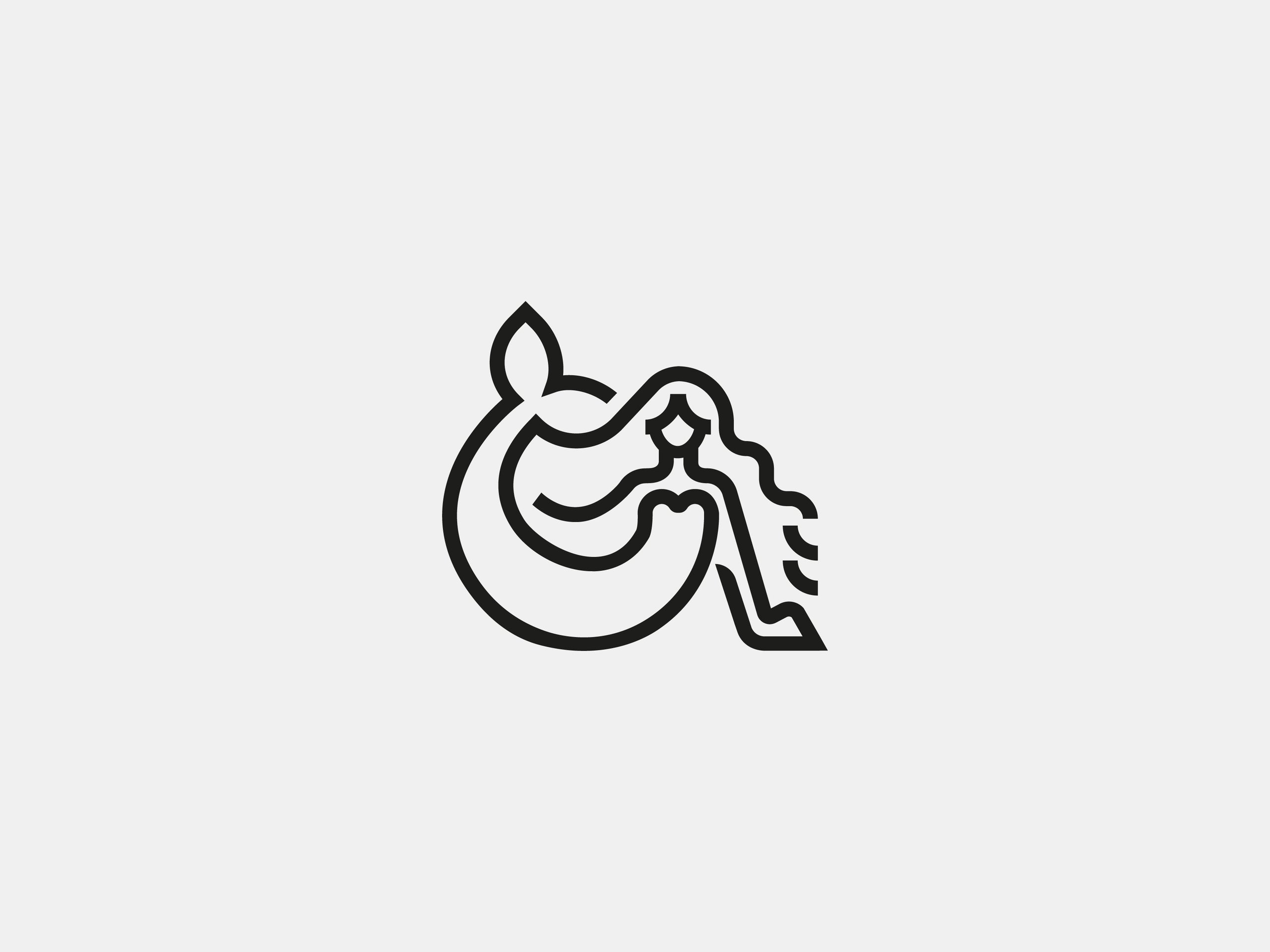 Mermaid in monoline style
