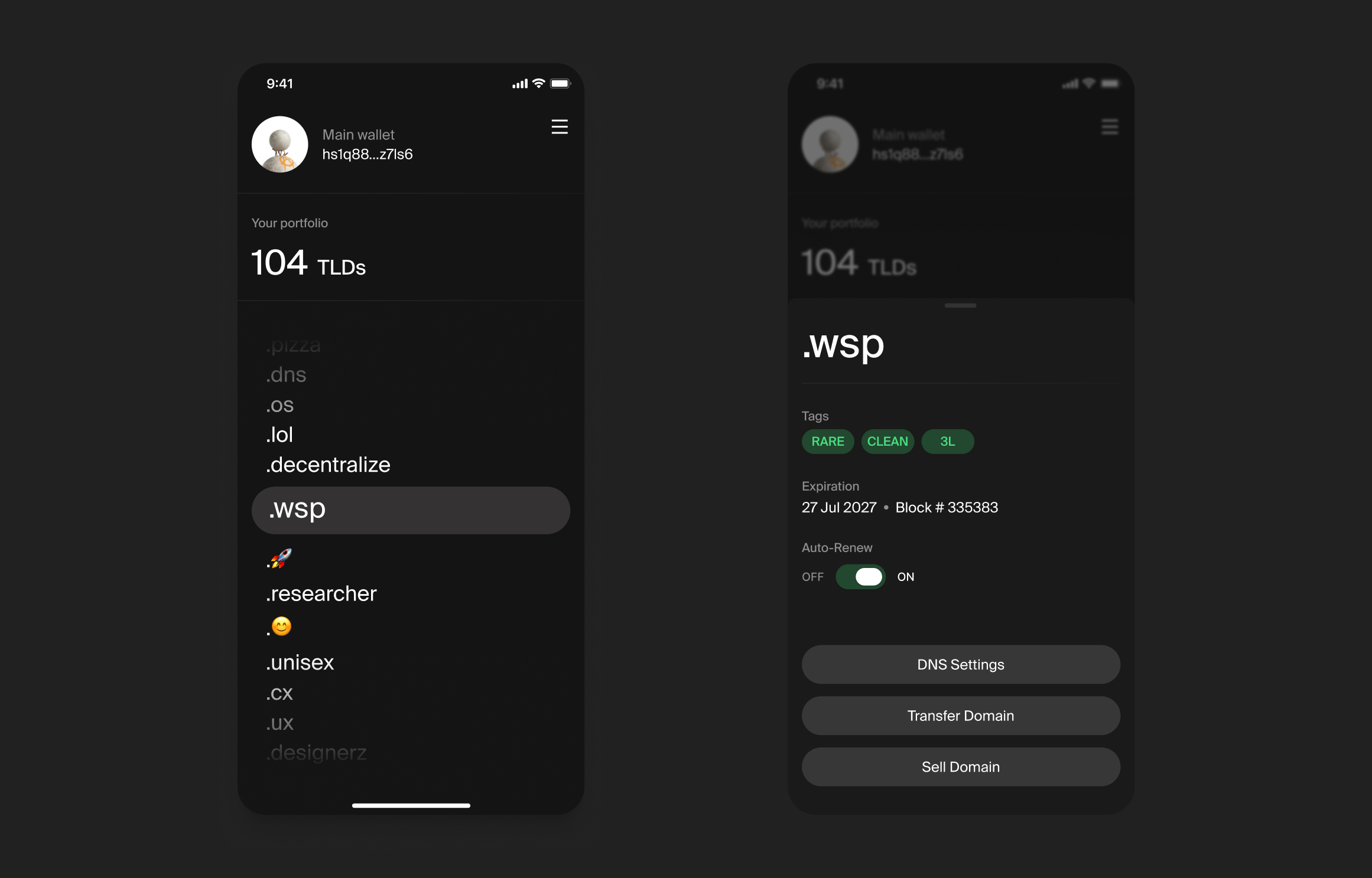 HNS Wallet - Concept / TLD Management