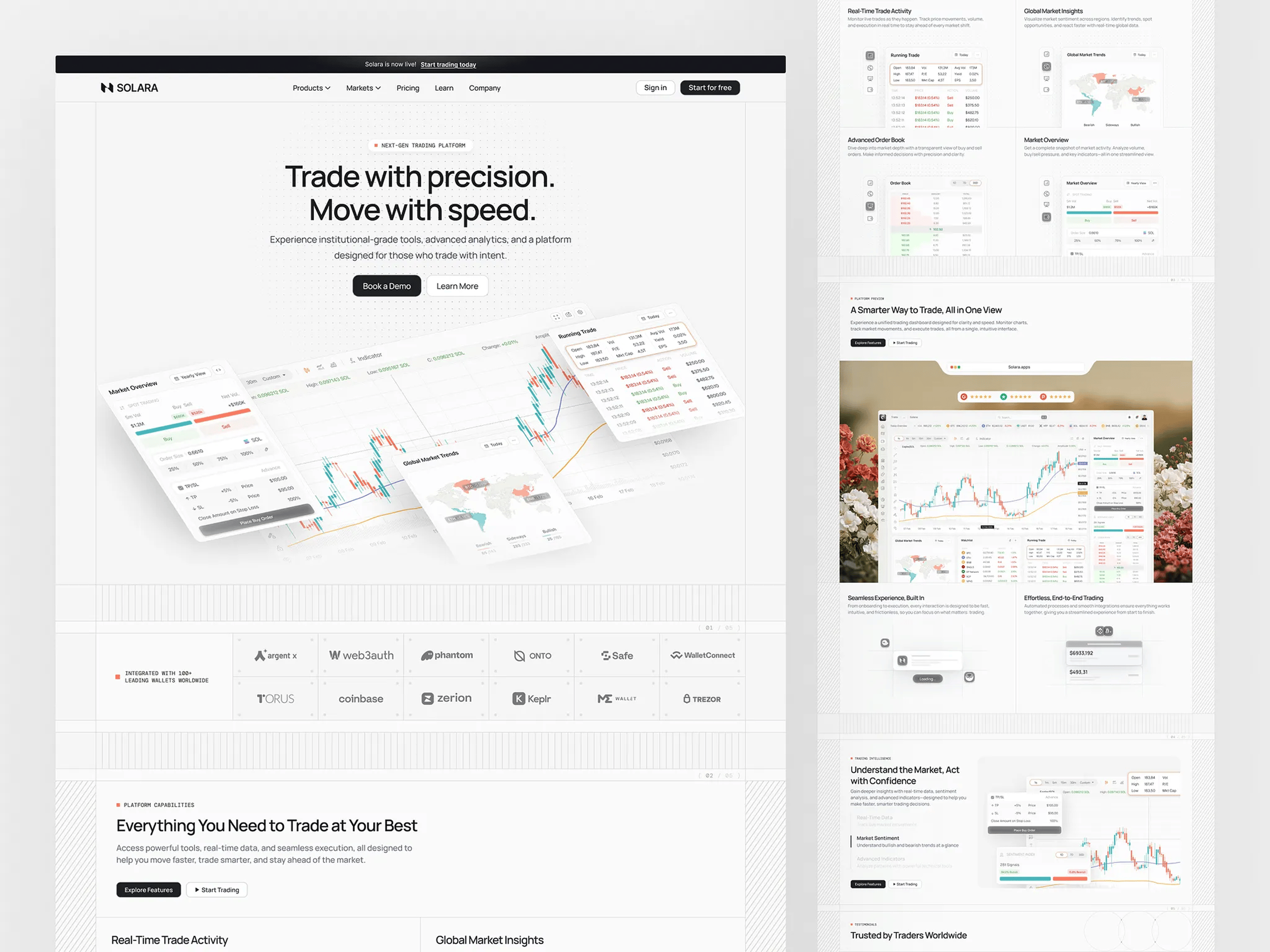 Solara – Next-Gen Trading Platform Landing Page