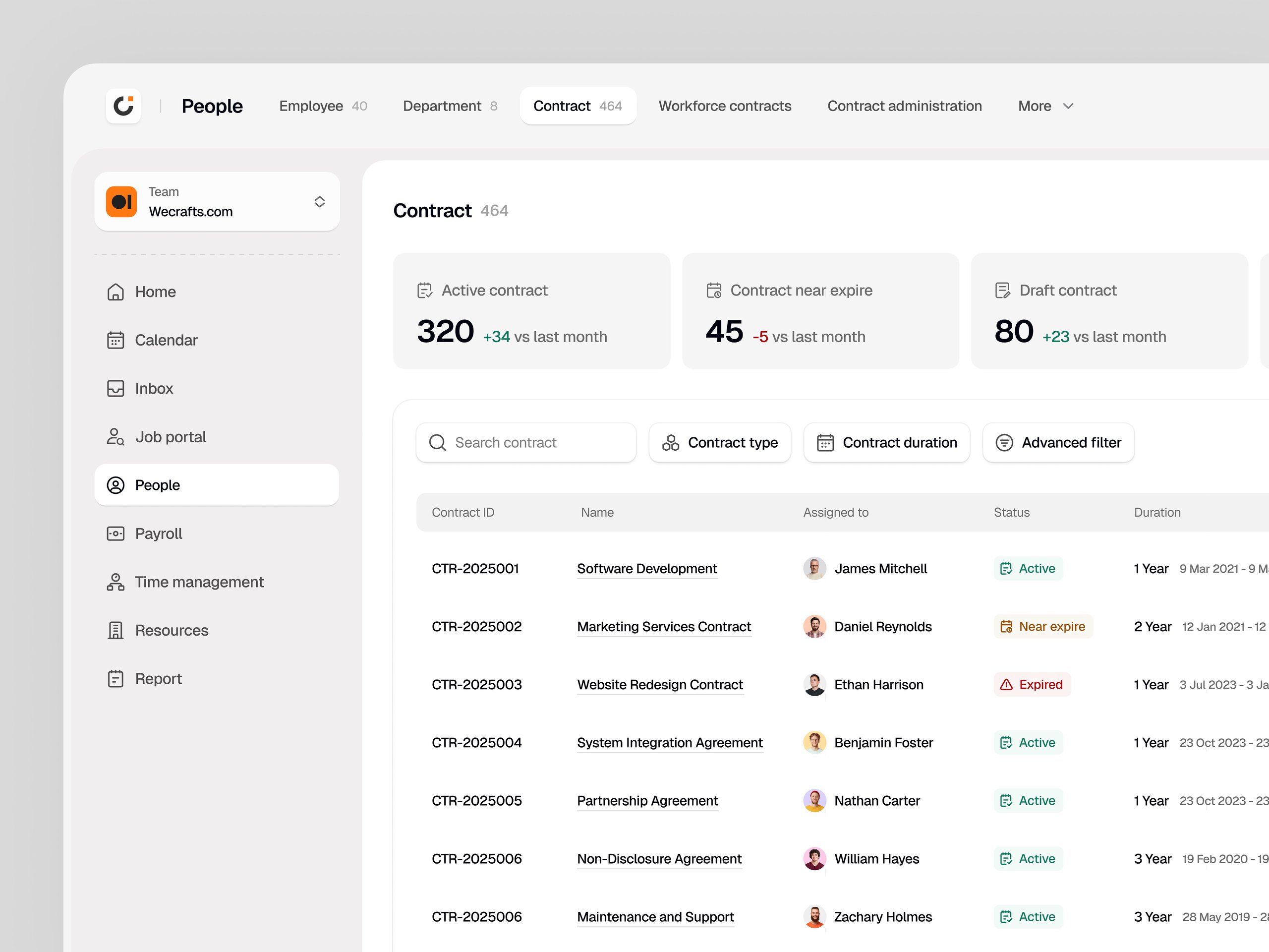 Contract Management Dashboard - SaaS UI/UX