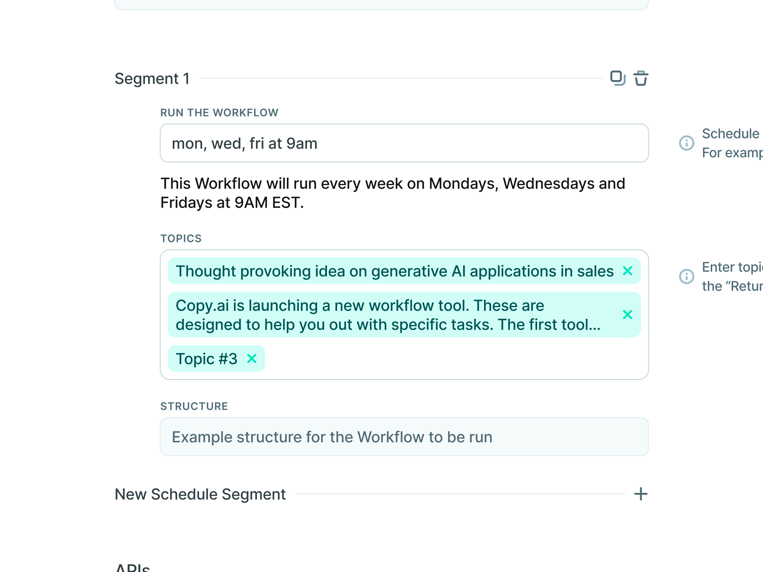 copy.ai Workflows Scheduling