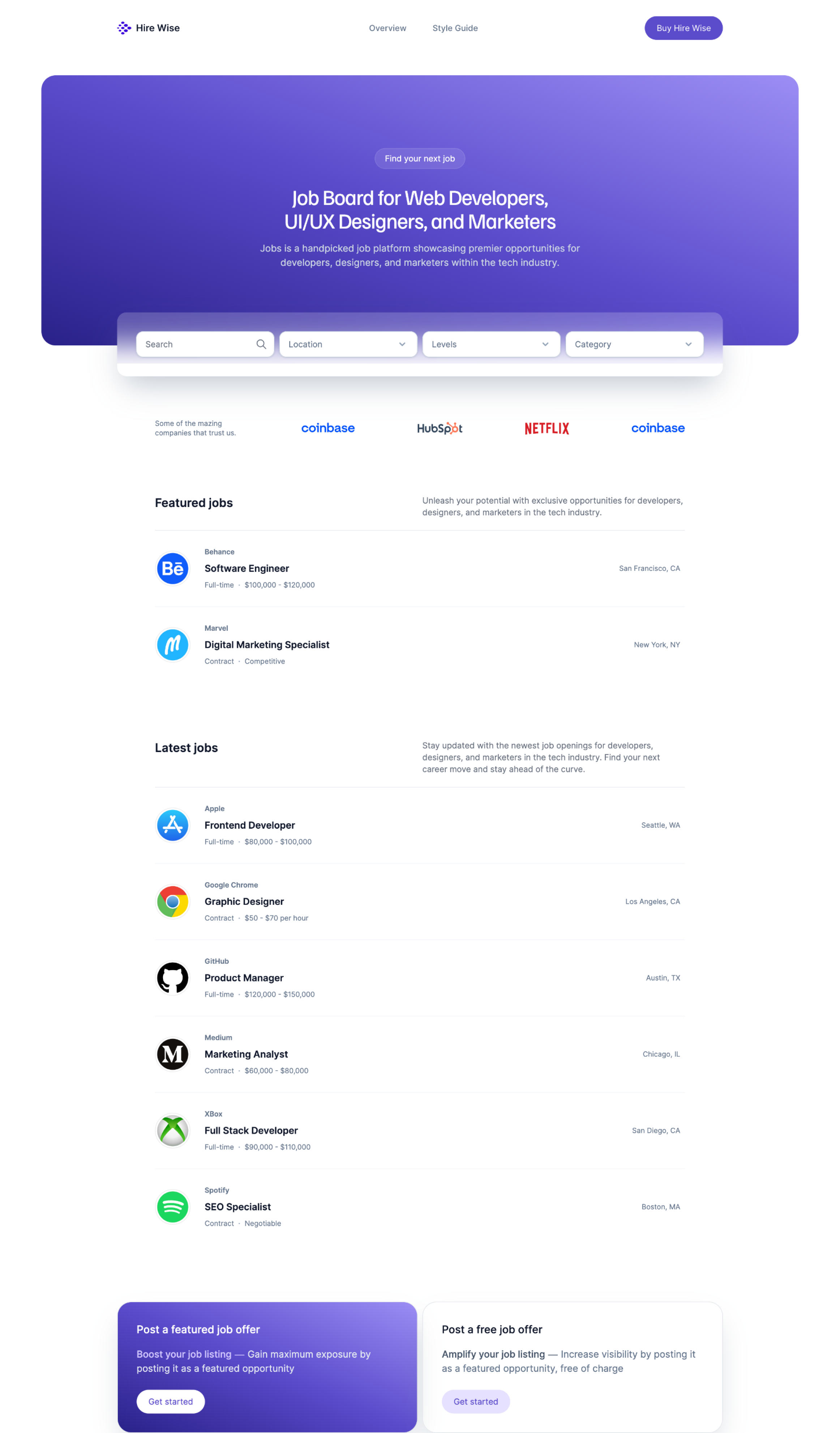 Hire Wise - Multipage job portal Built with Astro , Tailwind & MDX