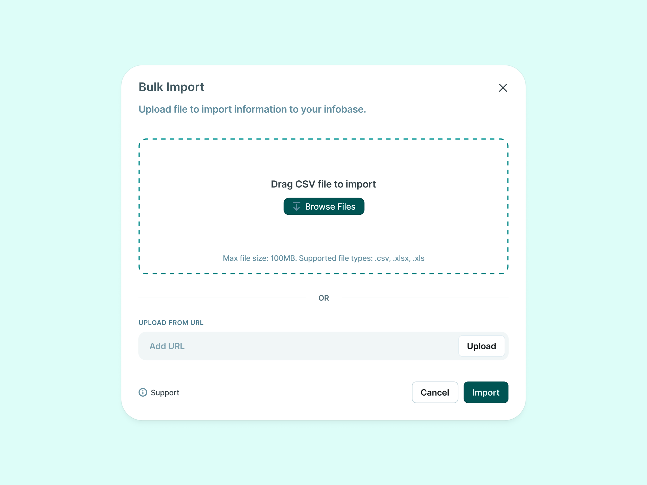 copy.ai Bulk Import Modal