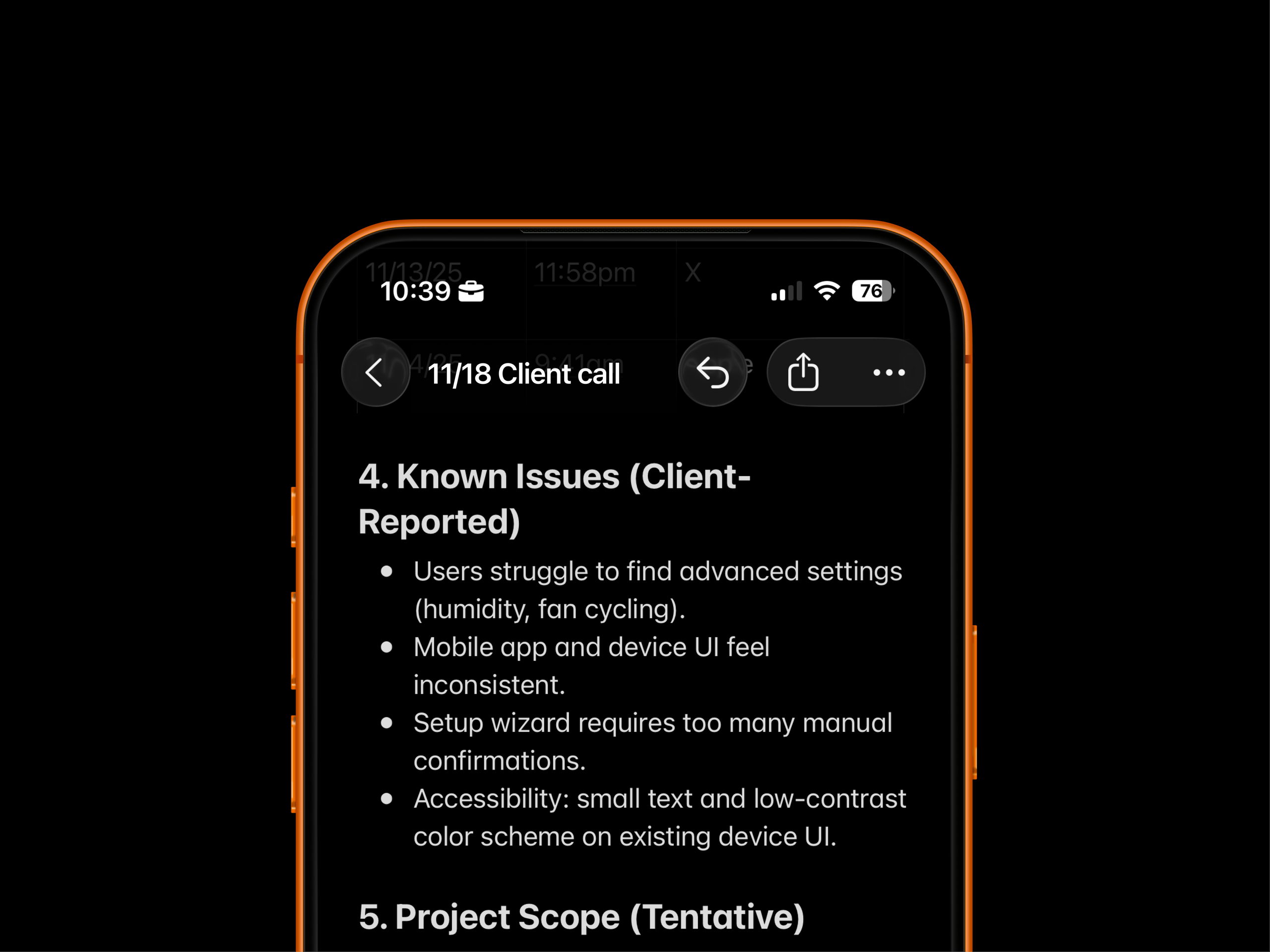 Apple Notes iOS 26 Sticky Title Header Feature Concept