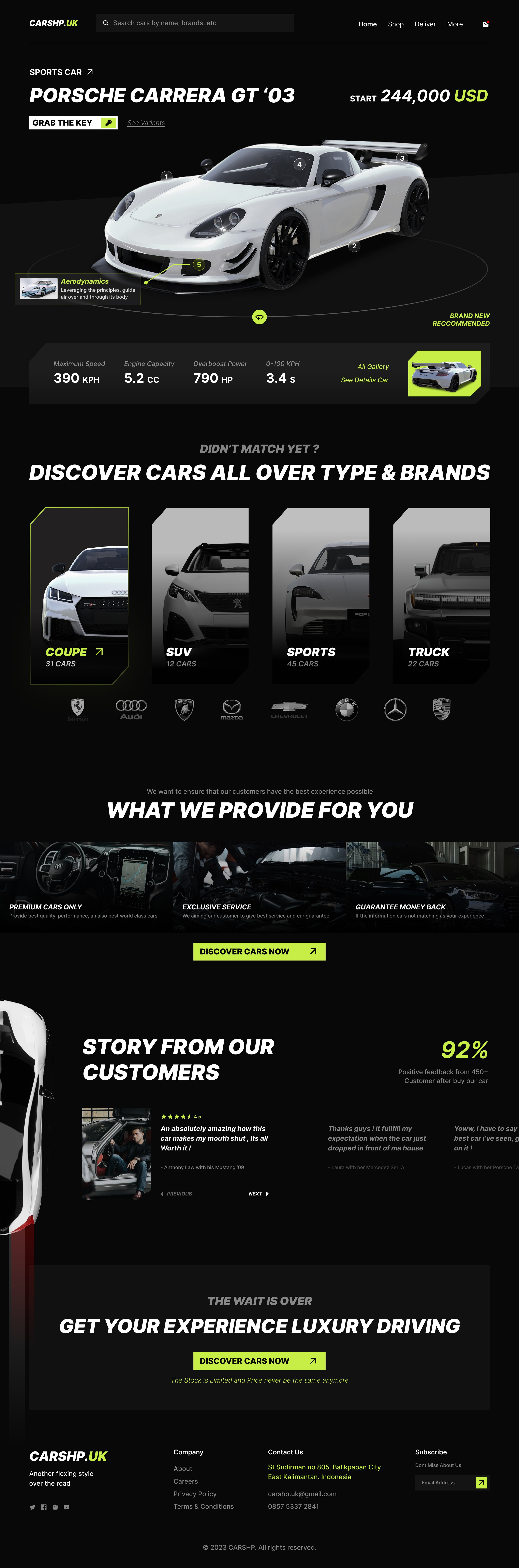 CARSHP - Landing Page Website of Car Shop
