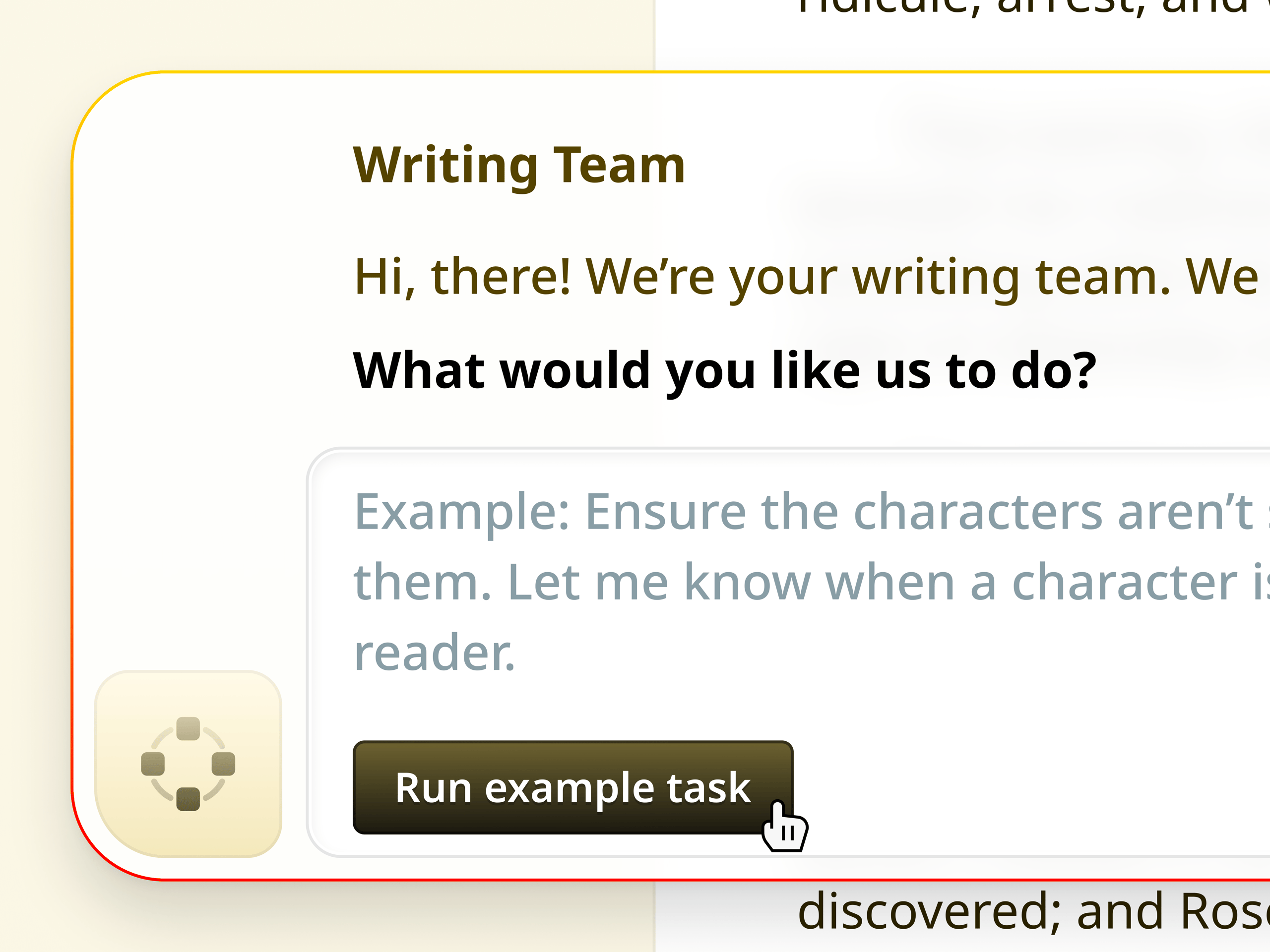 AI Agent Popover - Empty State