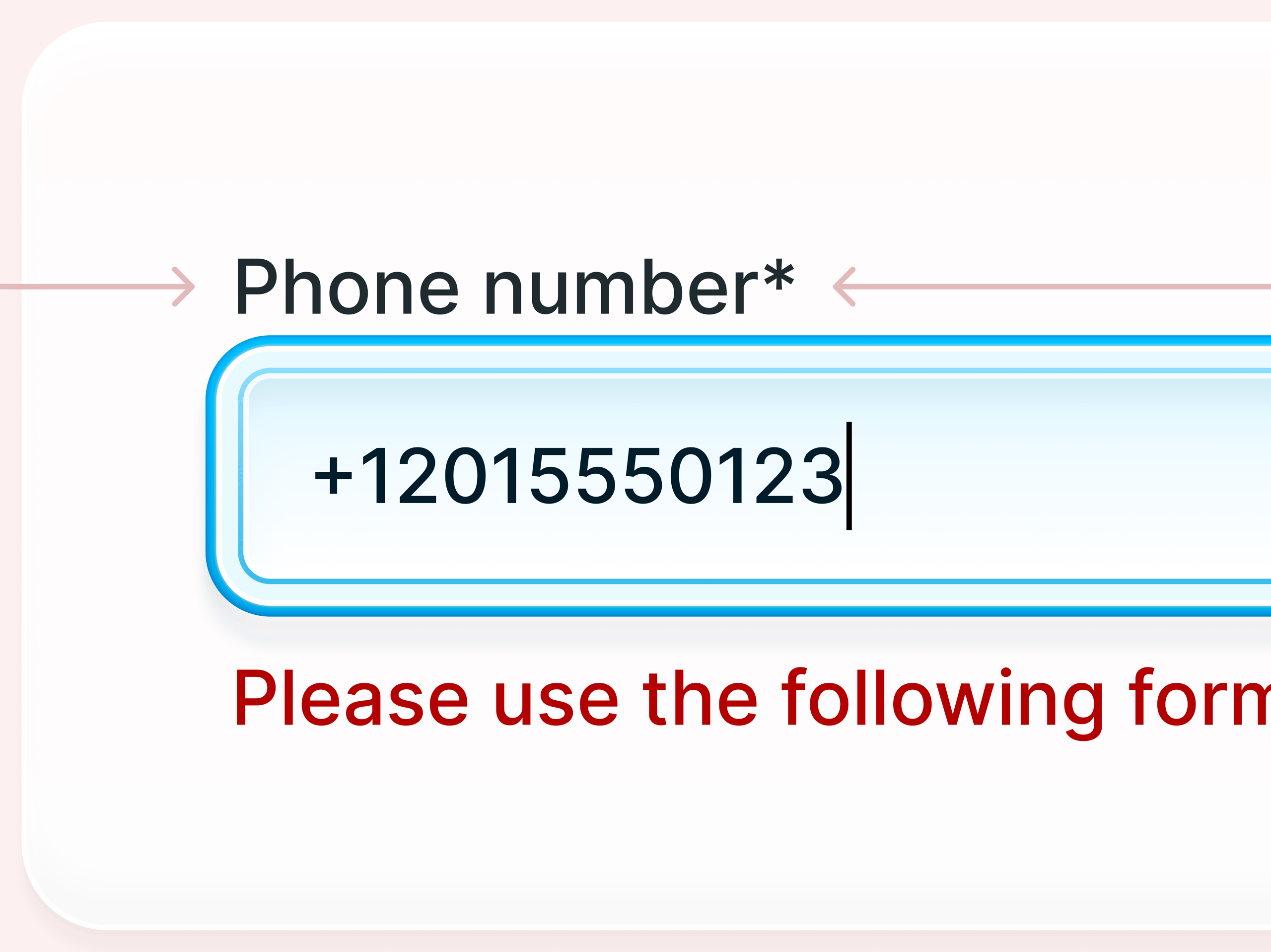 Phone Number Input :Focus State