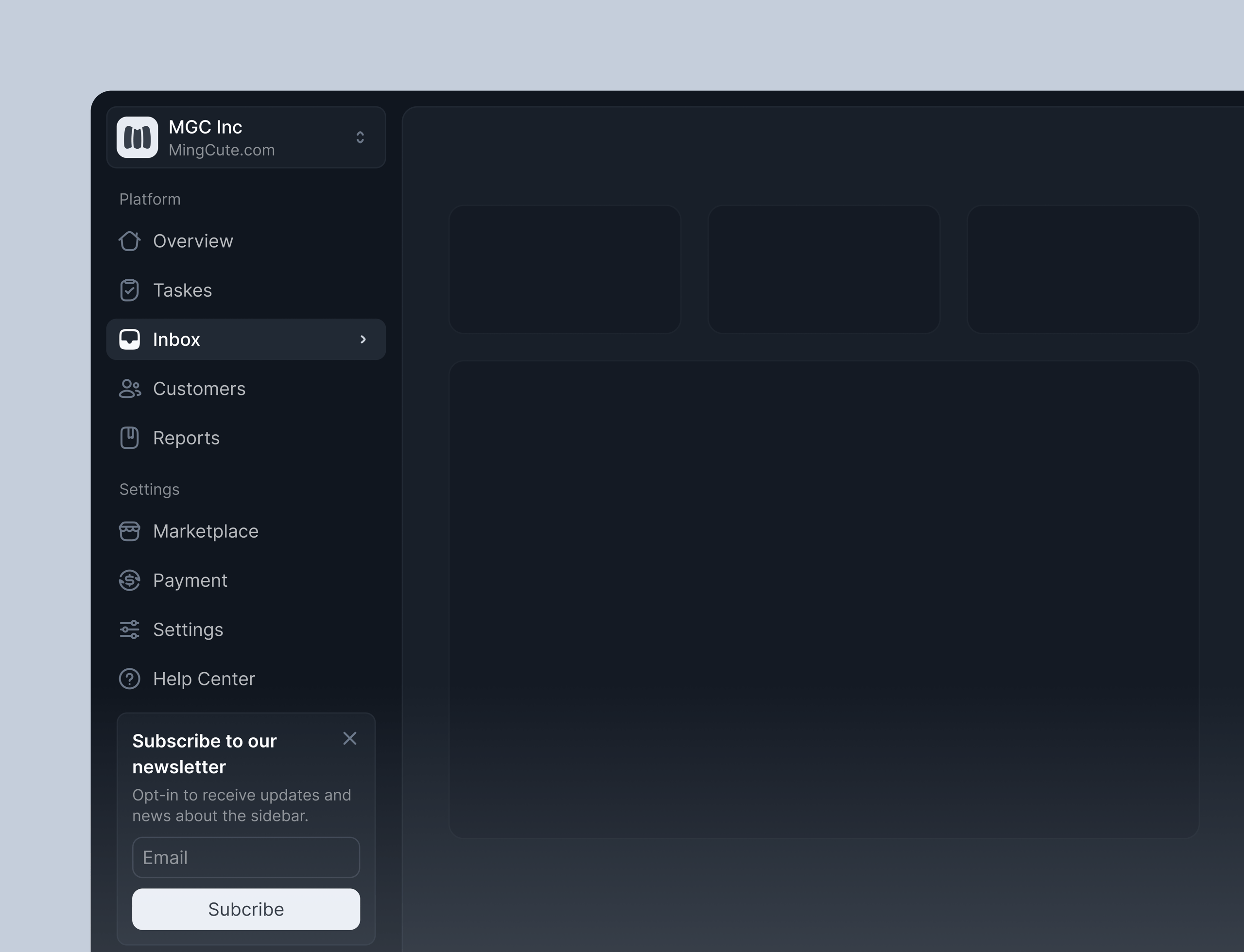 Dashboard dark mode