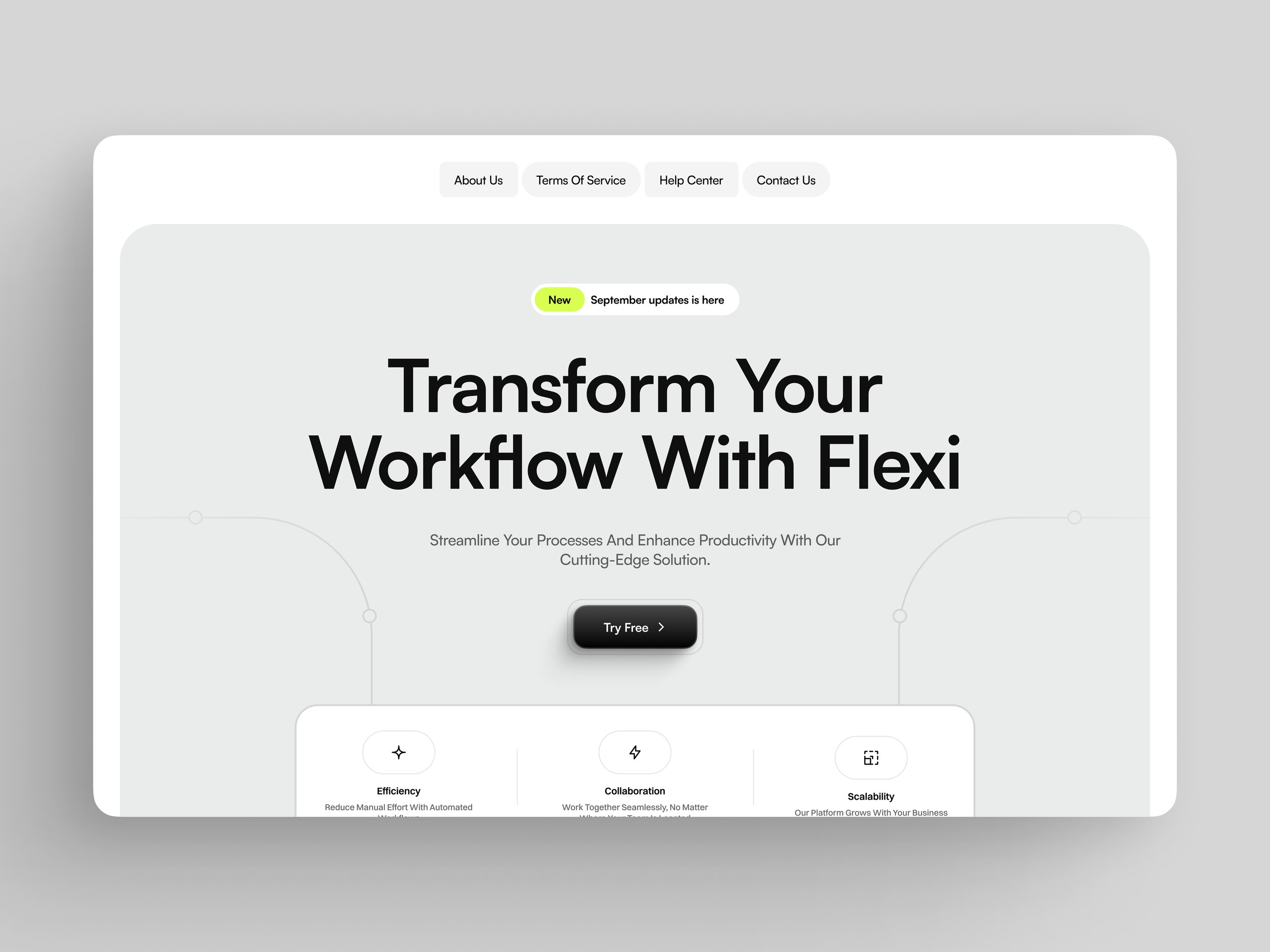 SaaS hero section Page UI