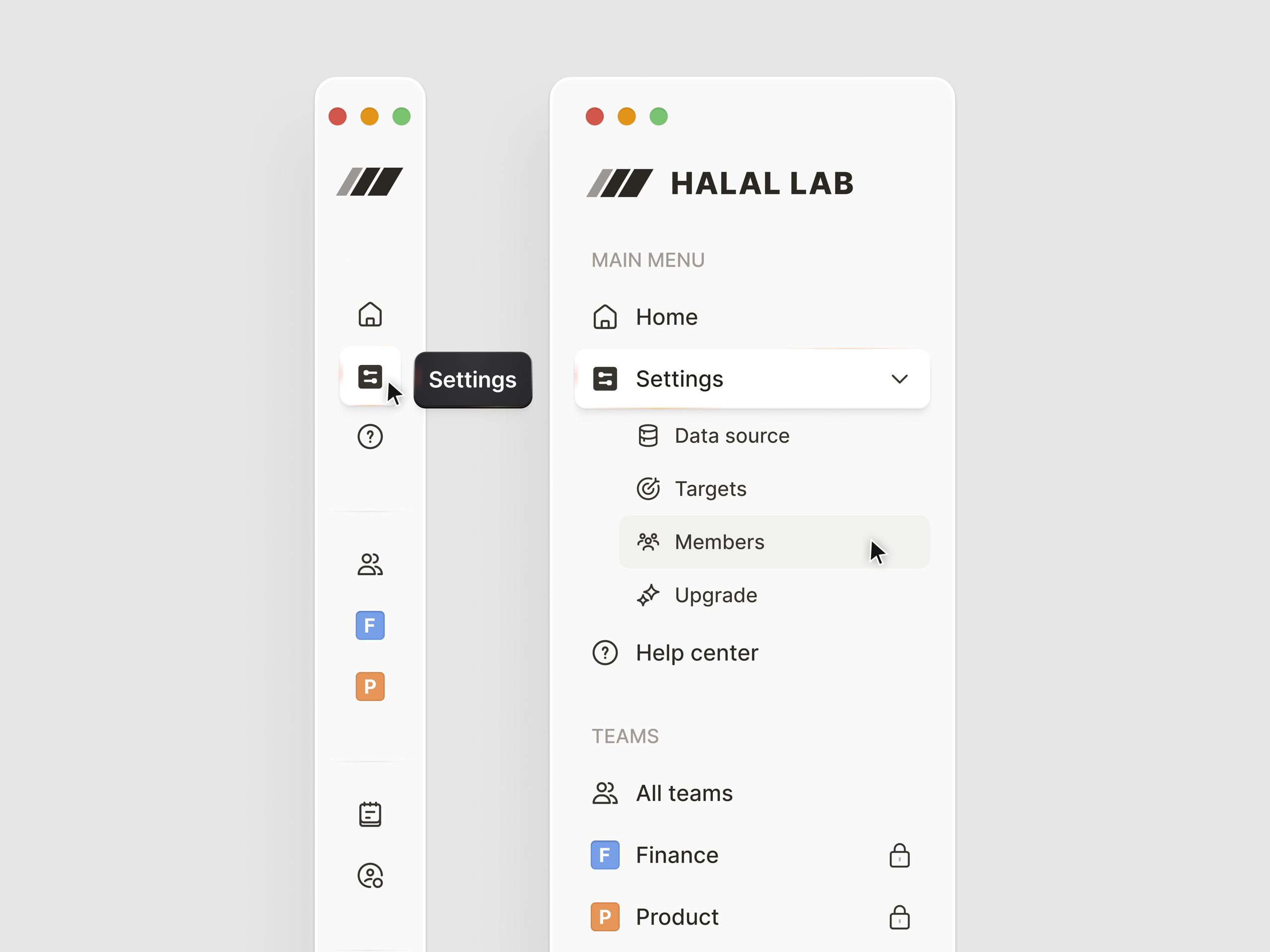 Sidebar Navigation Menu