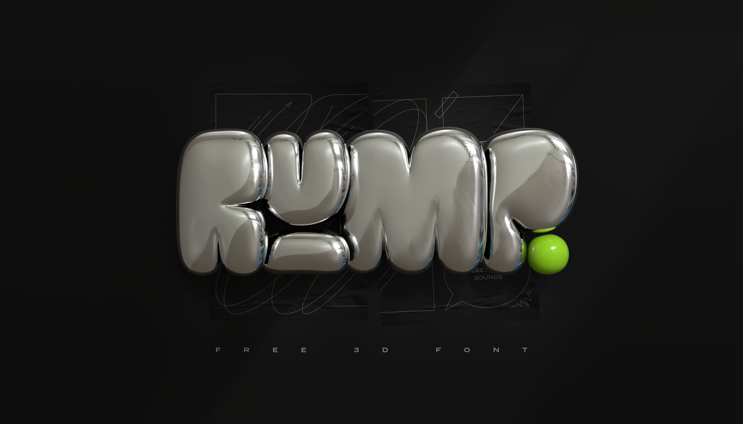 Rump - 3D Bubble Font