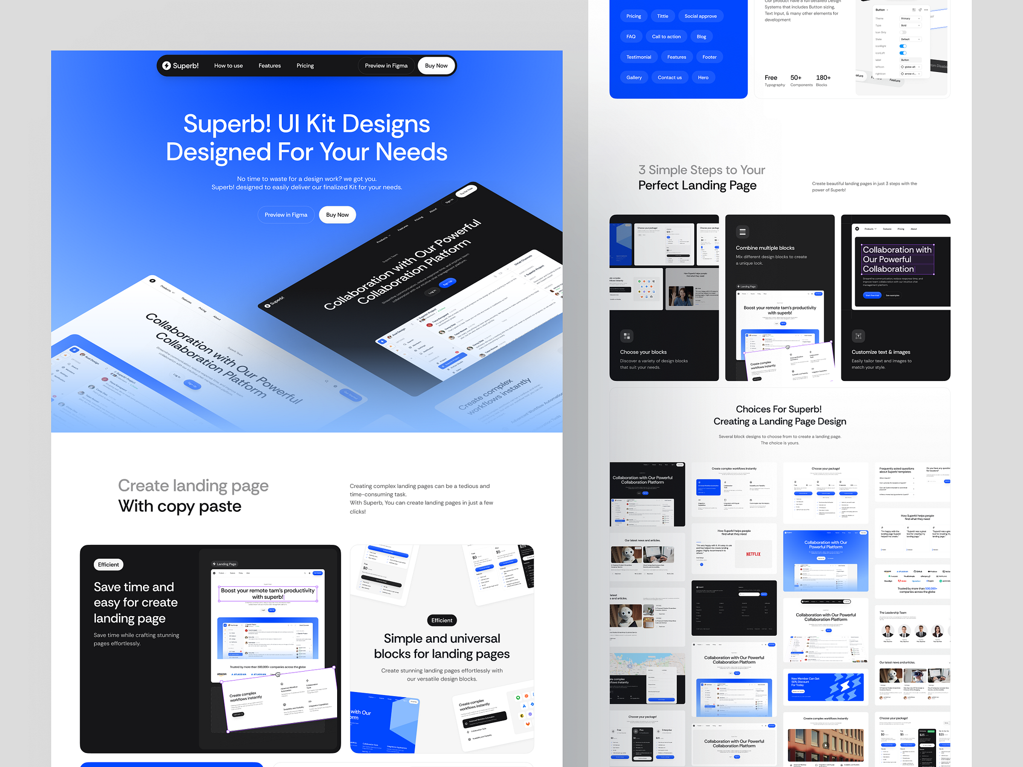 Superb! - Figma UI Kits for Landing Page