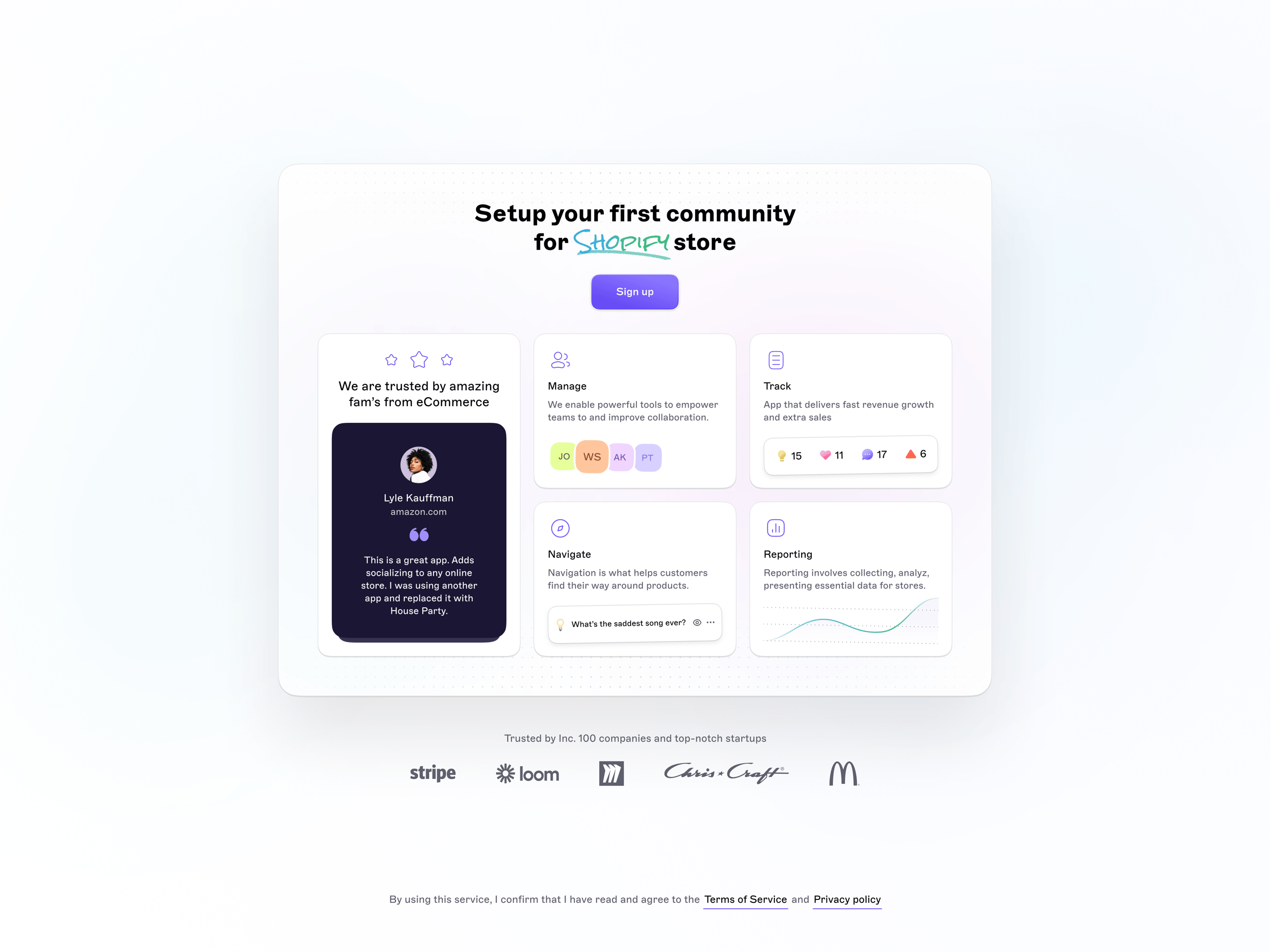onboarding screen for shopify app