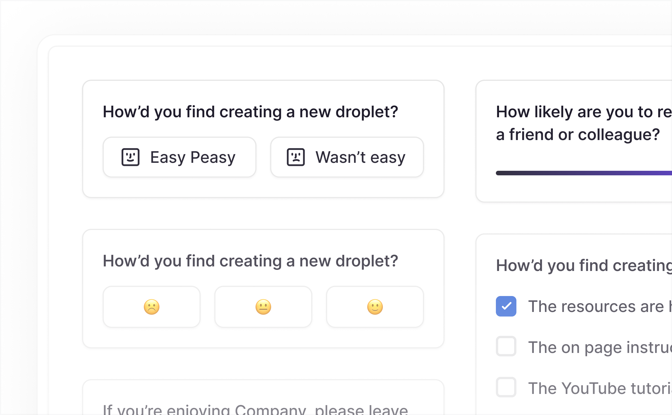 Feedback options