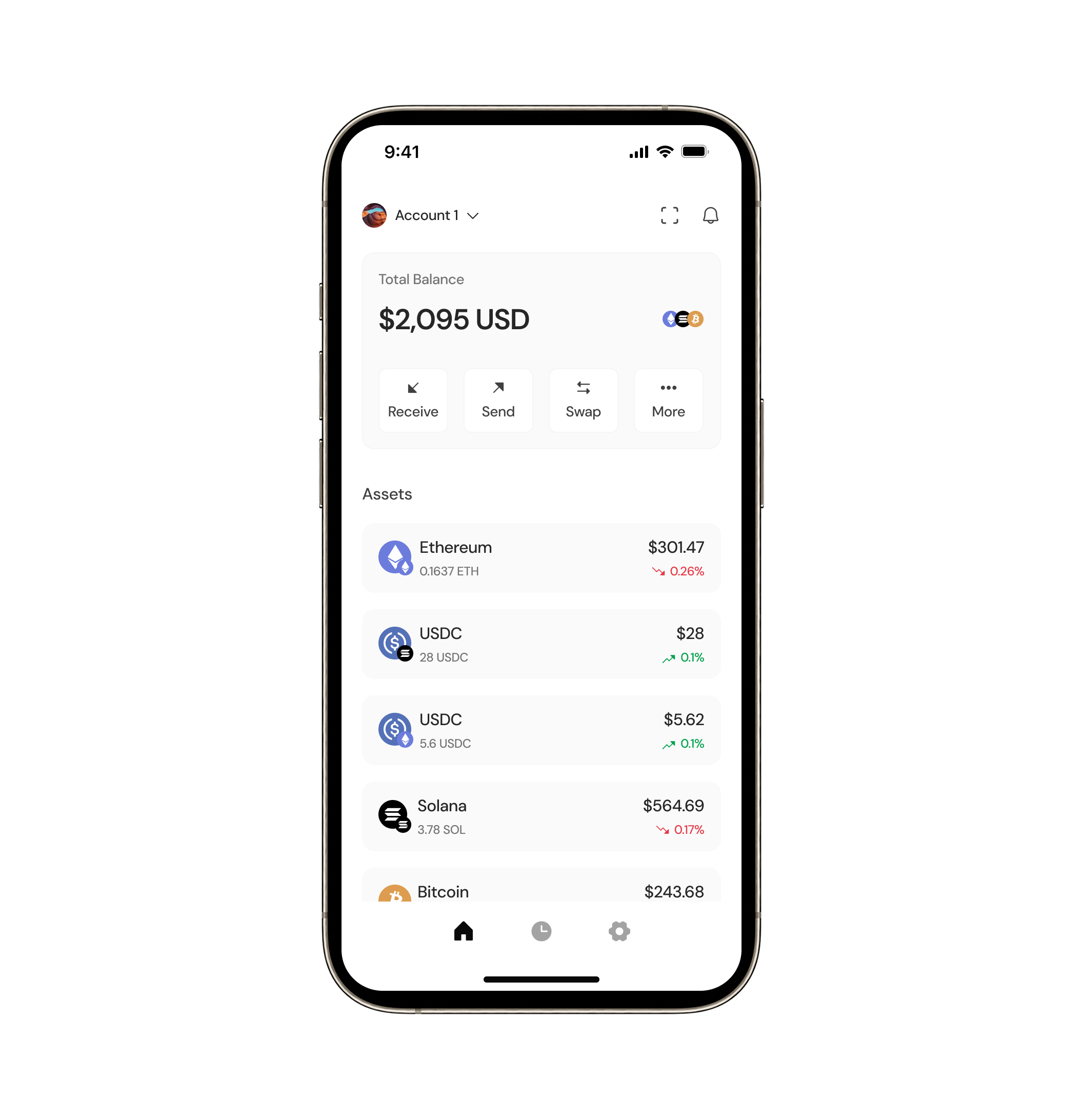 Wallet Home Screen UI