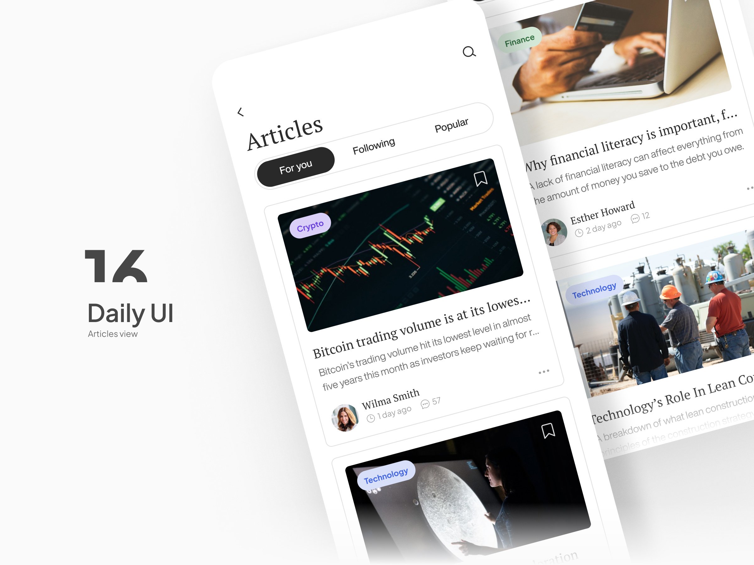 Daily UI #16 - Articles view by Veronica | Layers