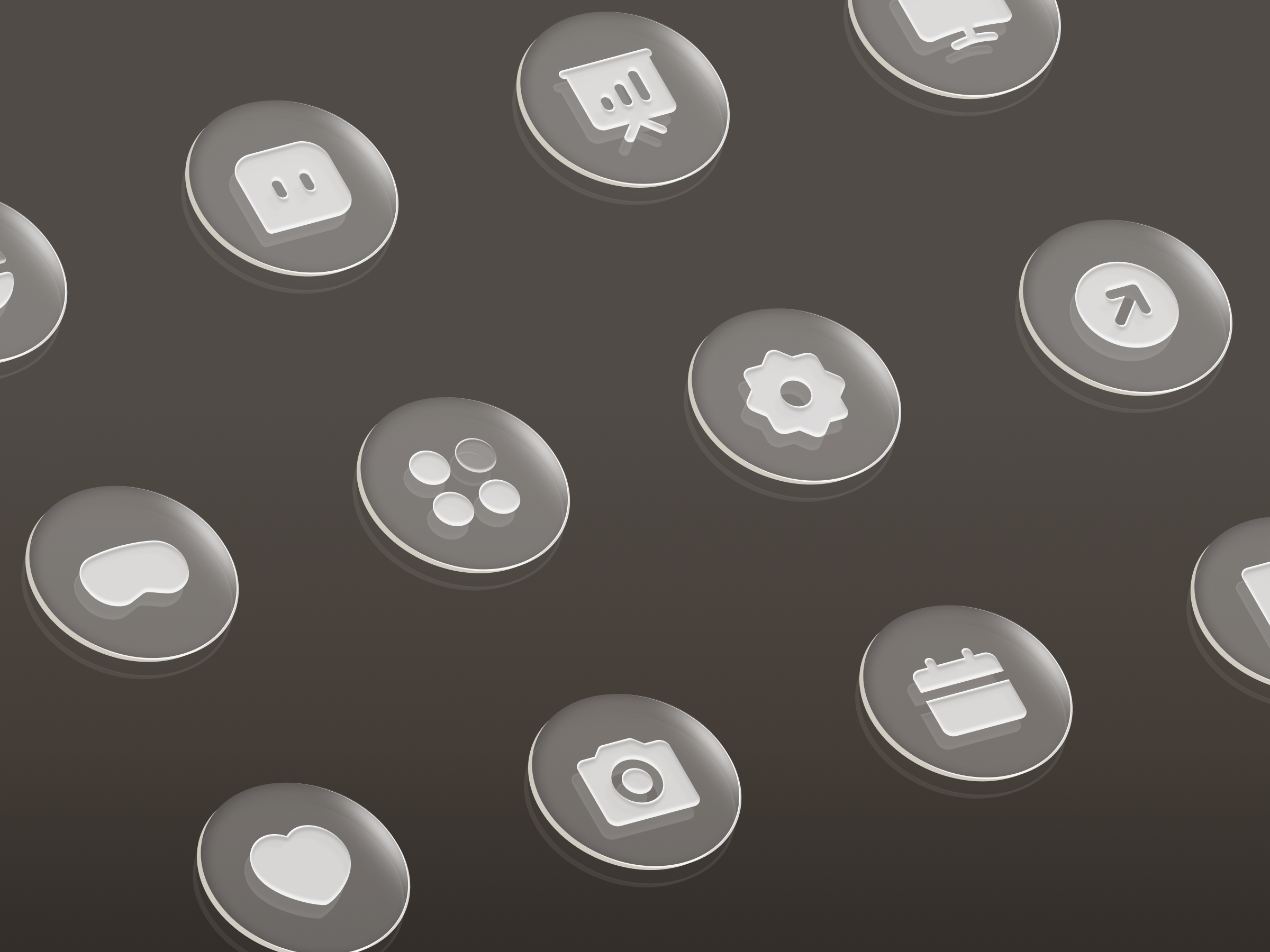 VisionOS glass icons