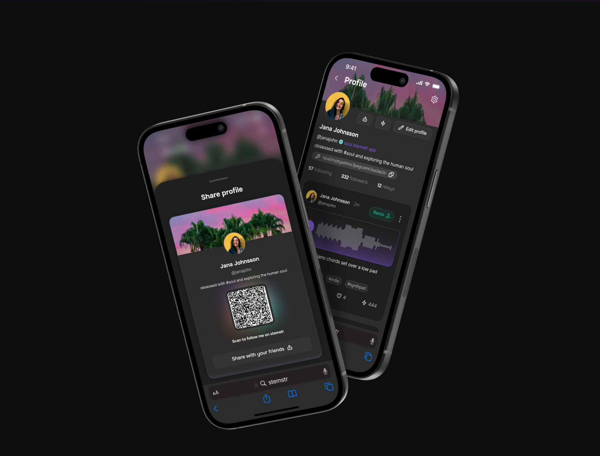 Stemstr sharing profile