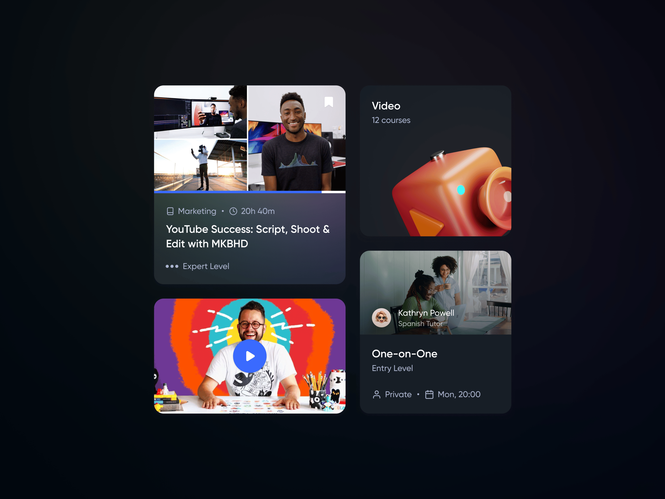 Learning Platform — Cards