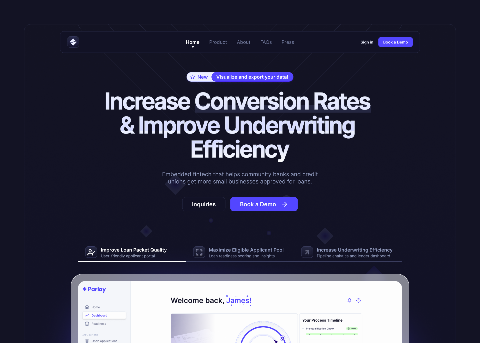 Fintech App Landing Page Website
