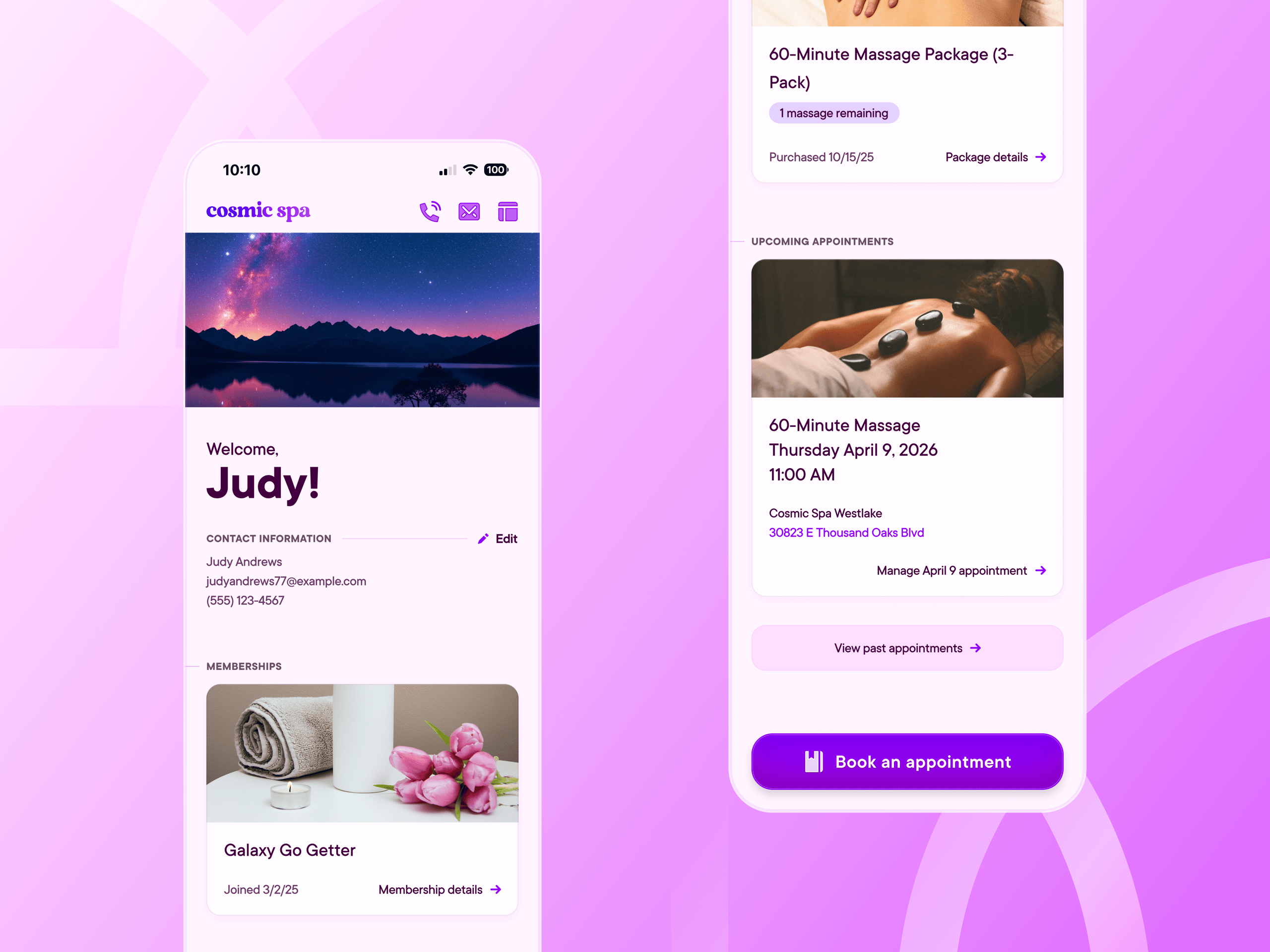 iOS Spa Management UI