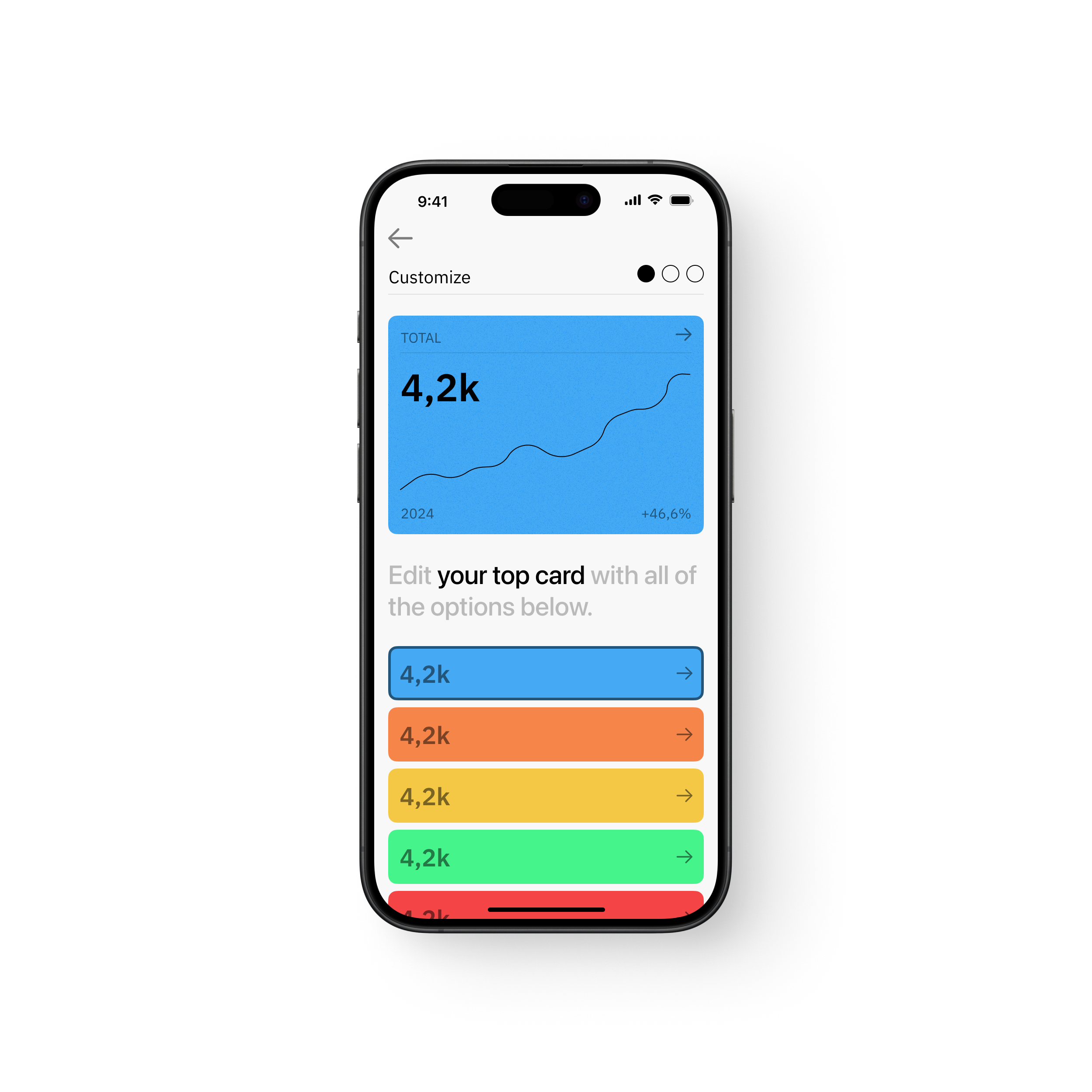 Customize Finance Card Exploration