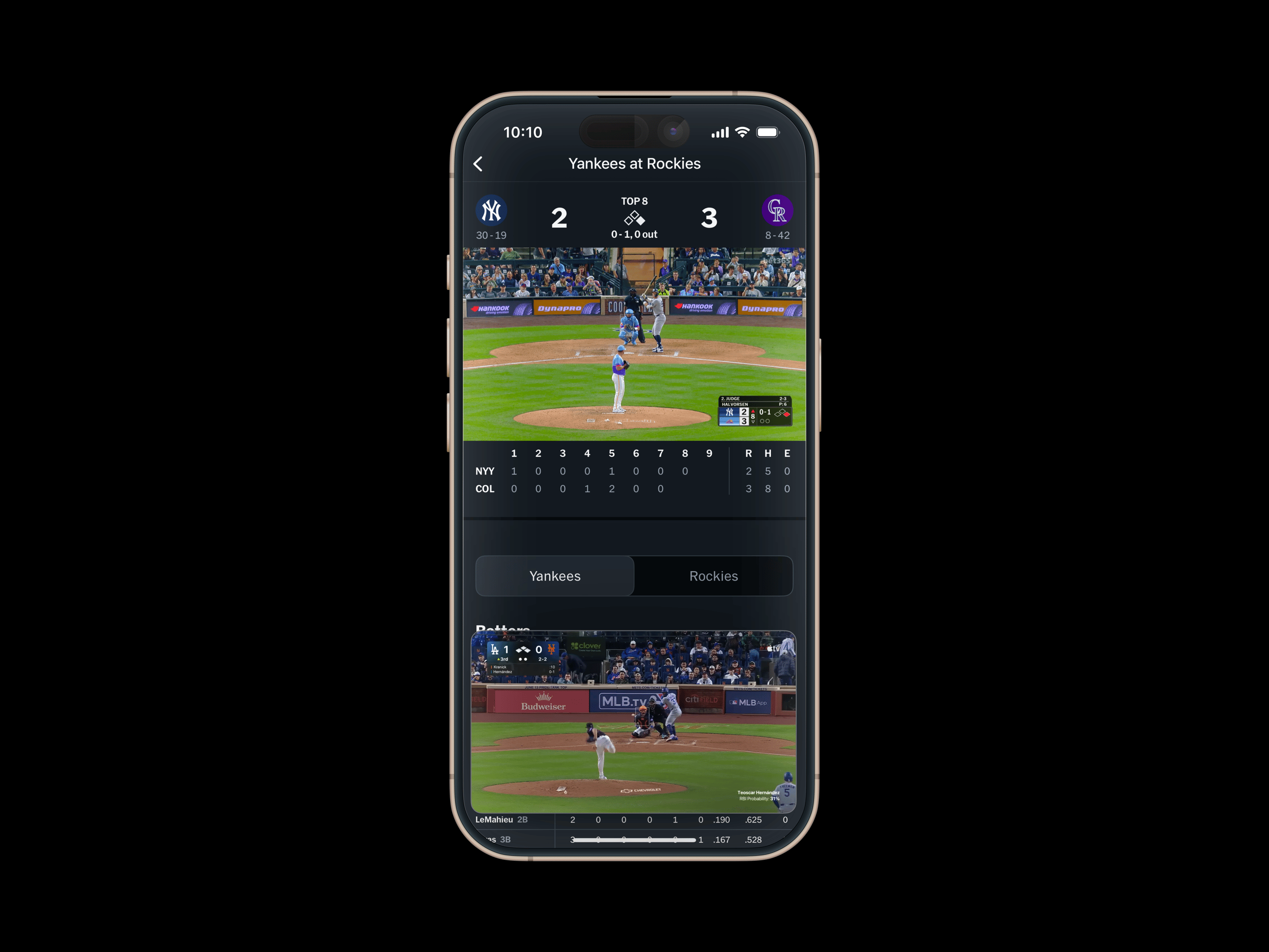 MLB.TV iOS App Multi-Game UX Concept