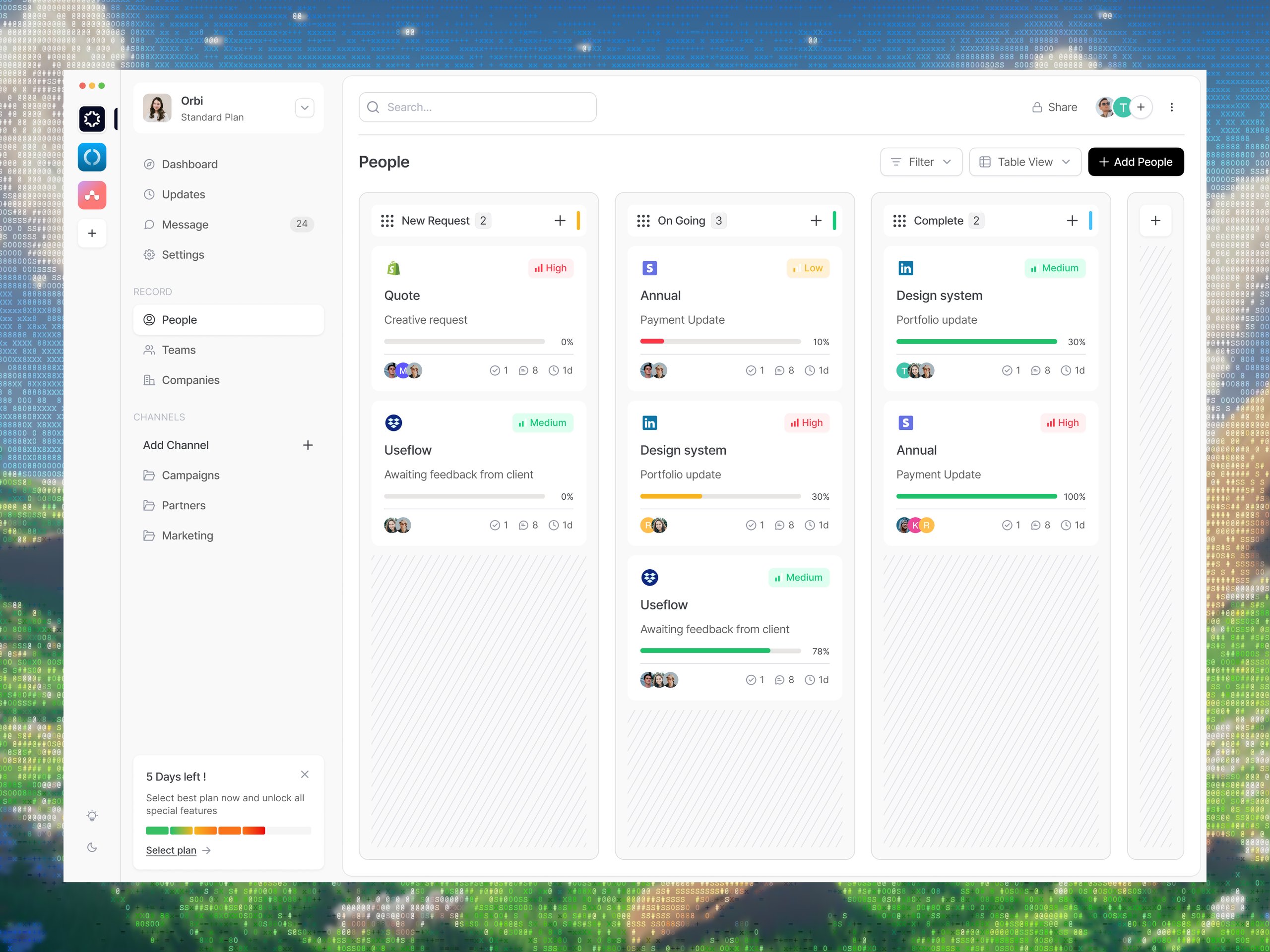 Orbi - CRM Dashboard