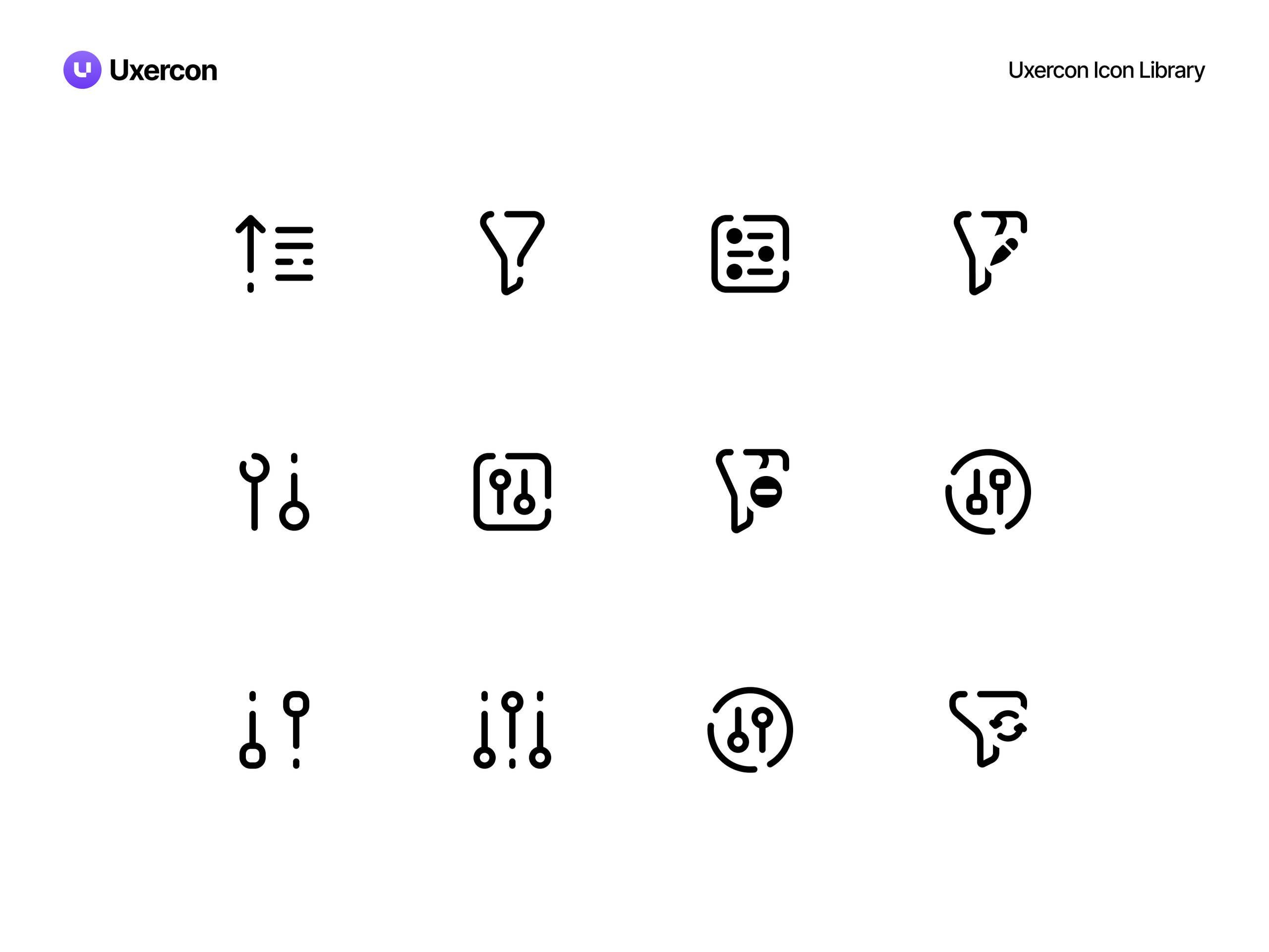 Filter & Sort - Uxercon Icon Library