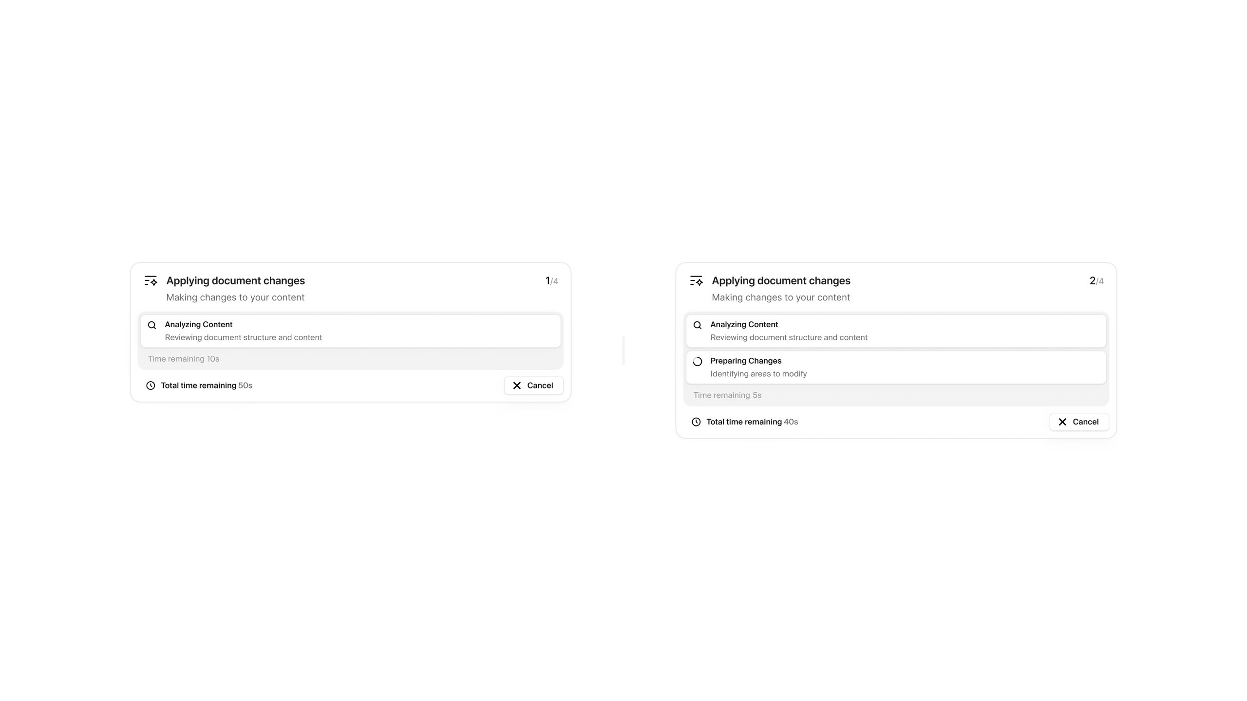 Progress indicator modal