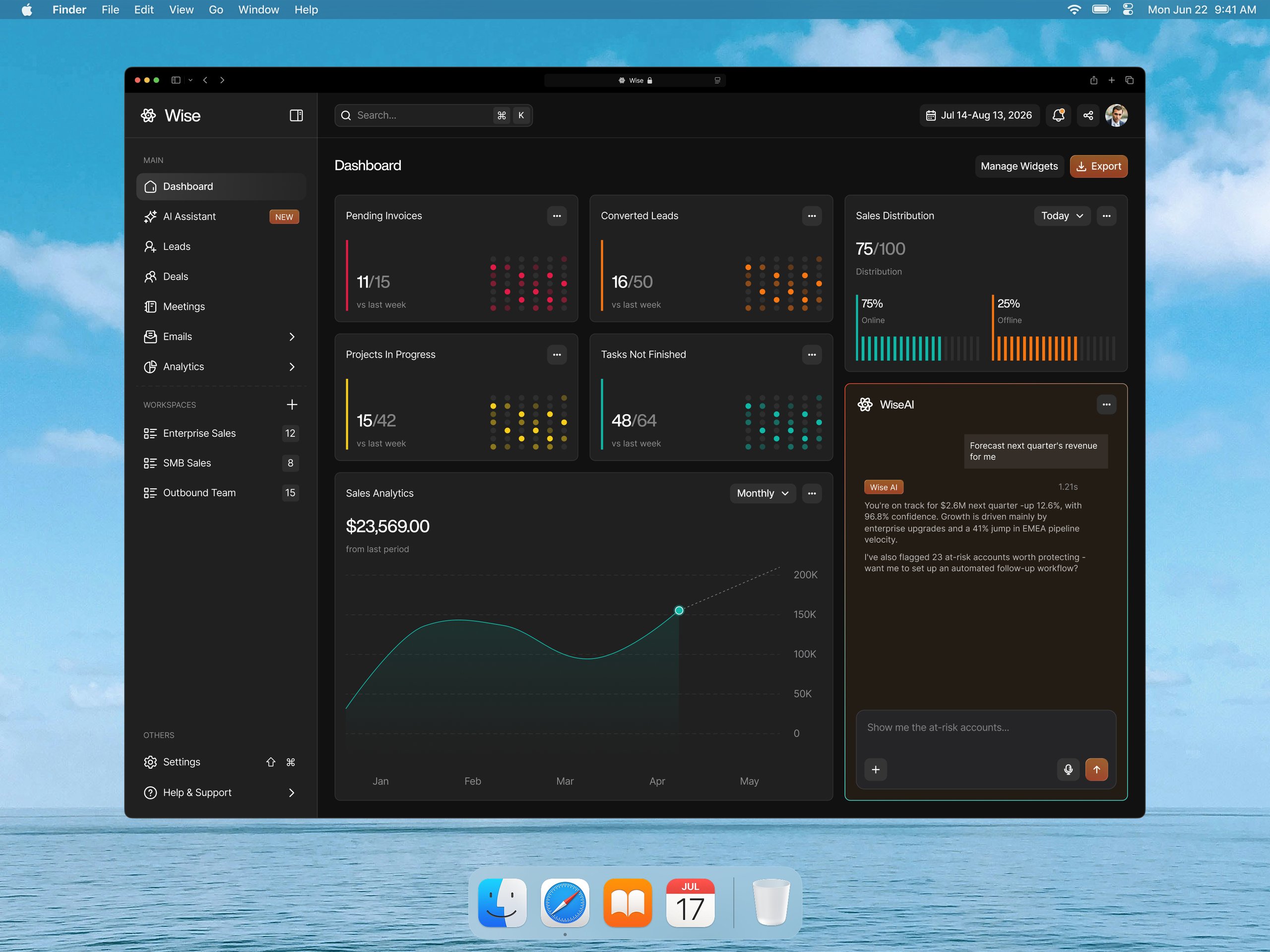 Wise - AI CRM Dashboard
