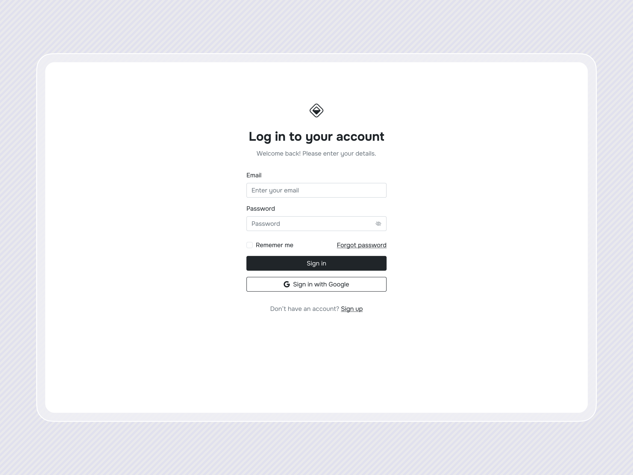 Login Page — Seen Wireframe UI Kit