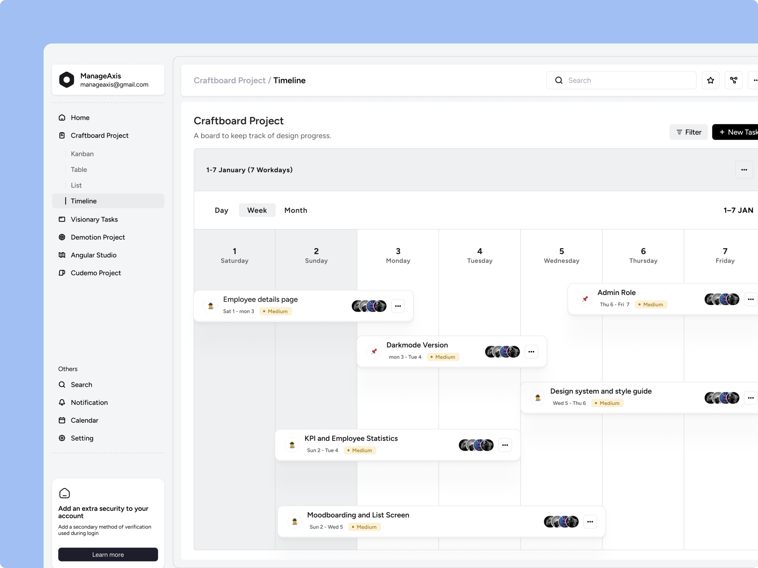 SaaS Project Management Tool UX/UI Design