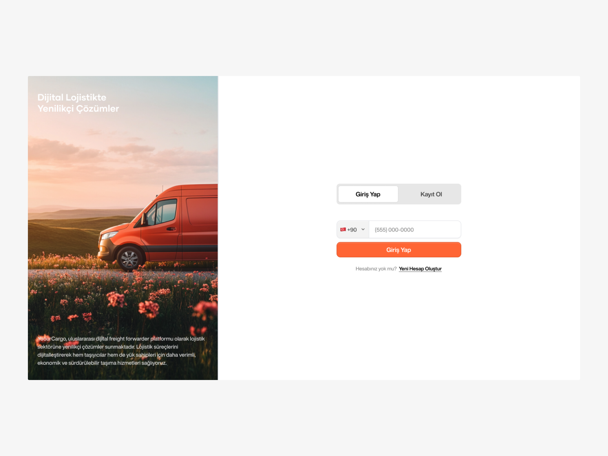 Digital Logistics Platform Login Page