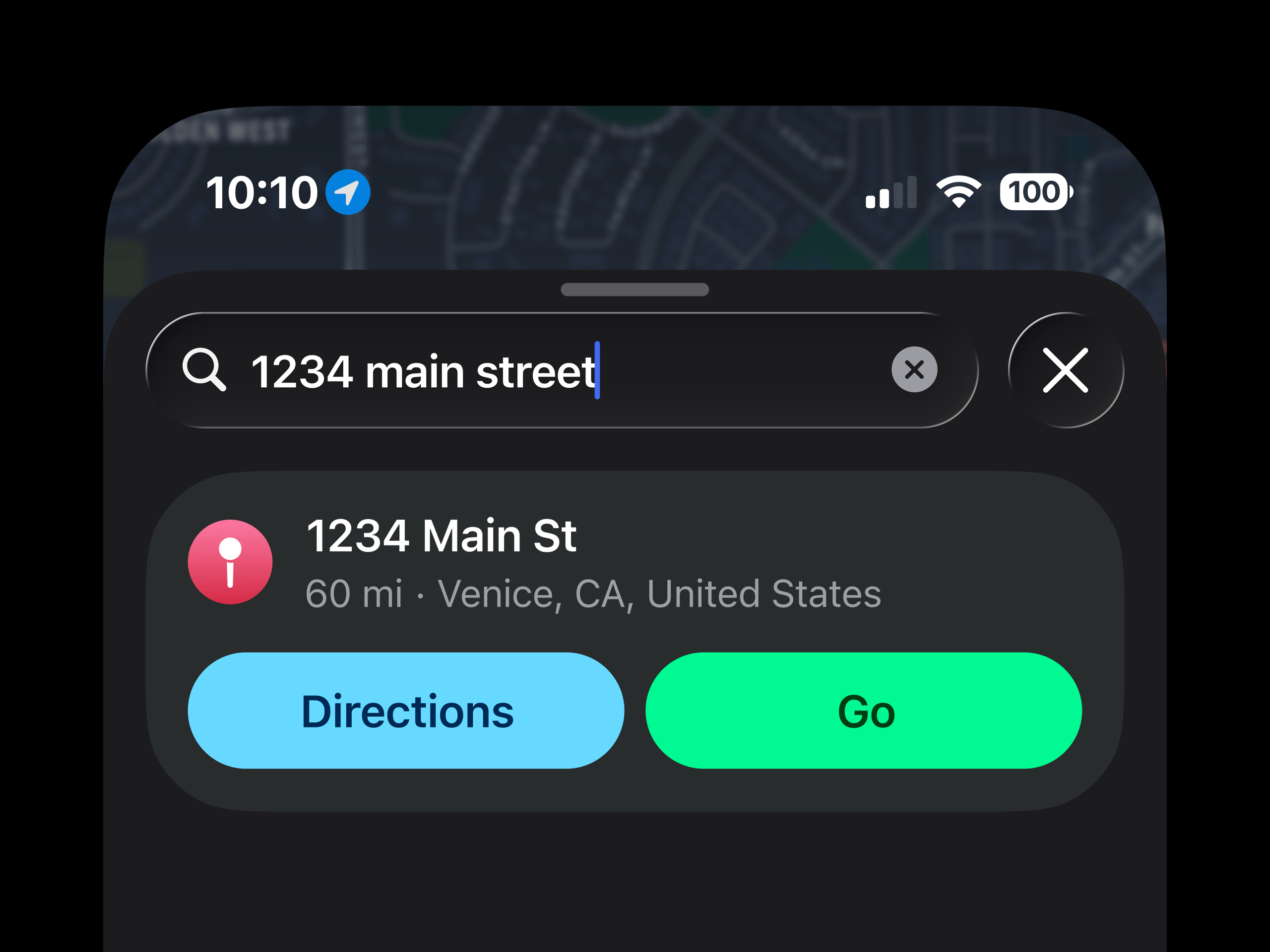 iOS Apple Maps Quick "Go" Feature Concept