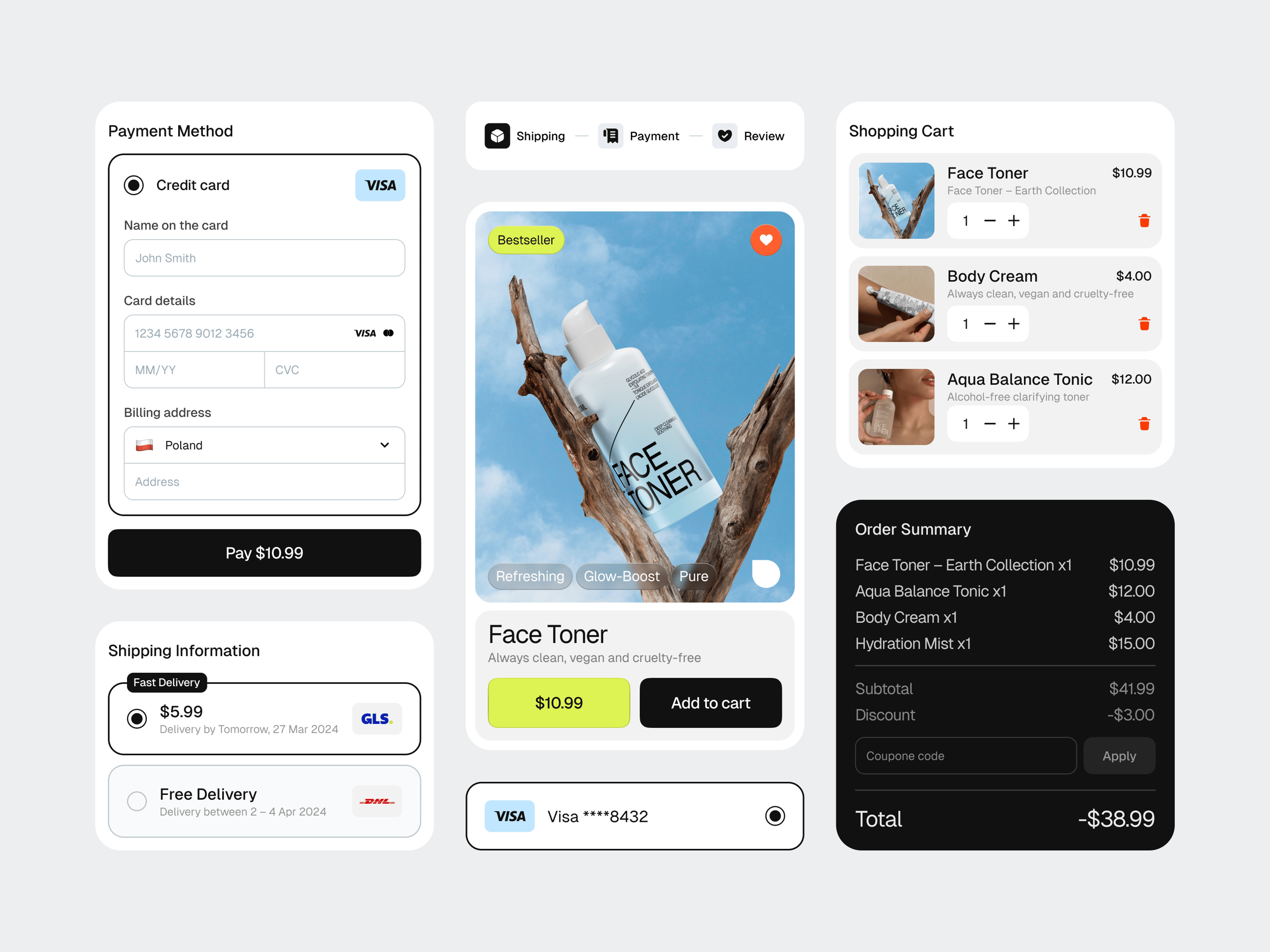 ~ e-commerce checkout ui components ~