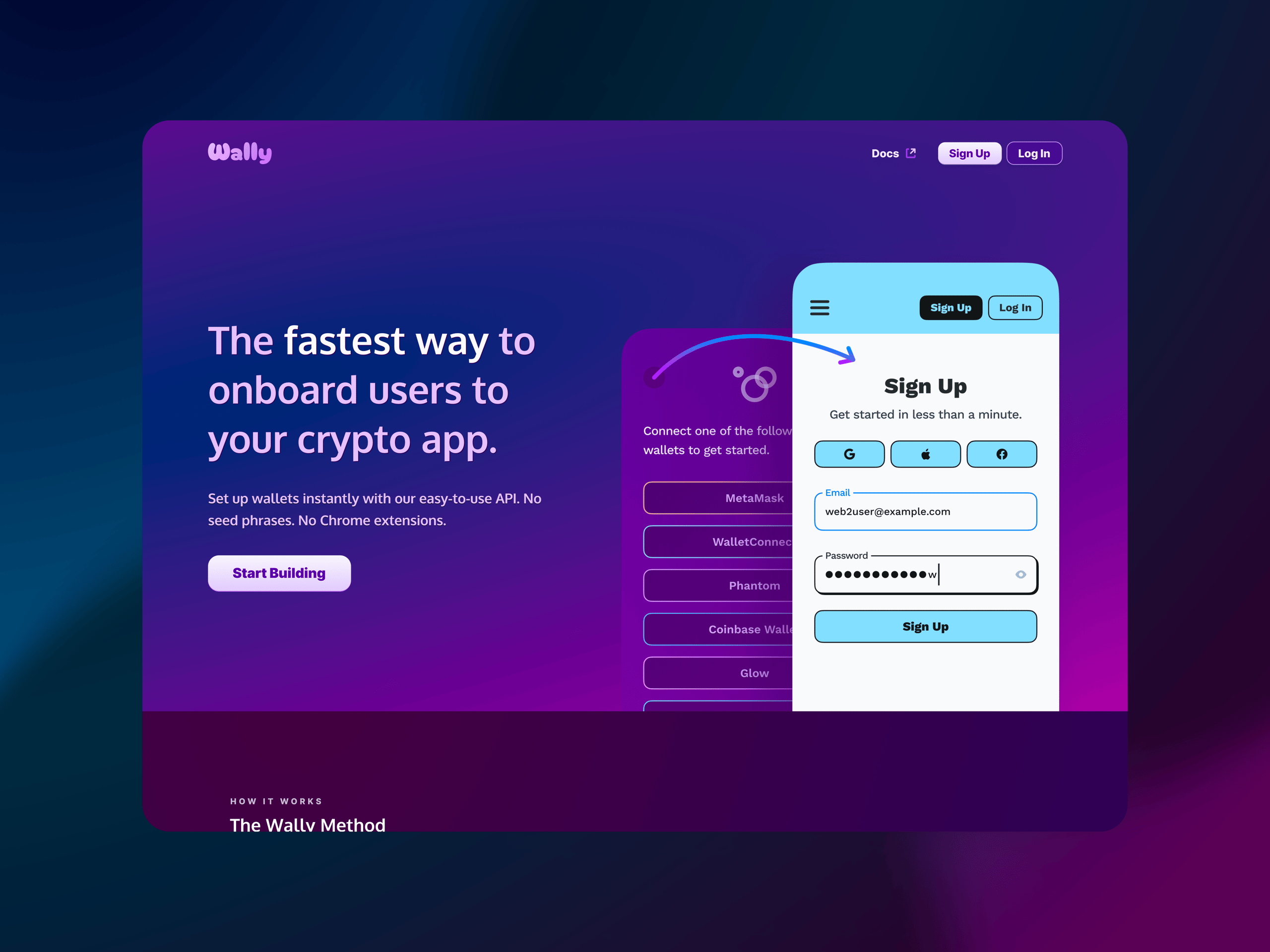 Wally Crypto Hero Section