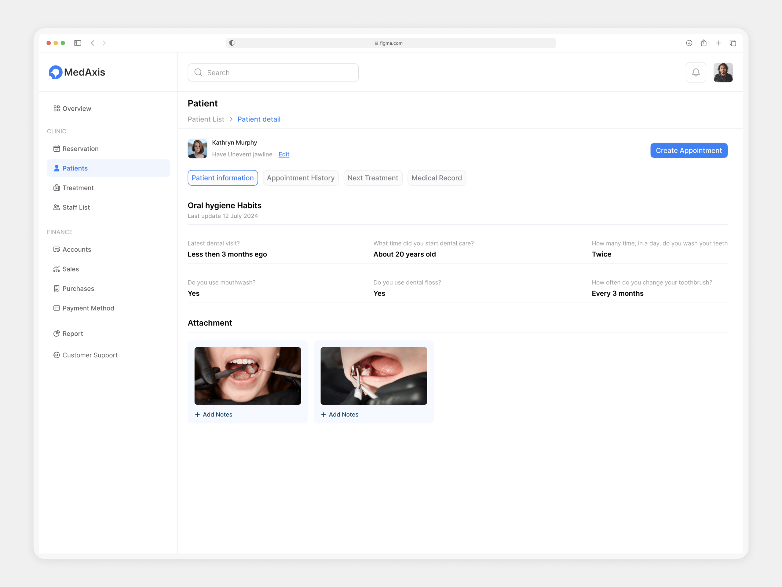Health & Medical SaaS Patient Detail Page UI/UX Design