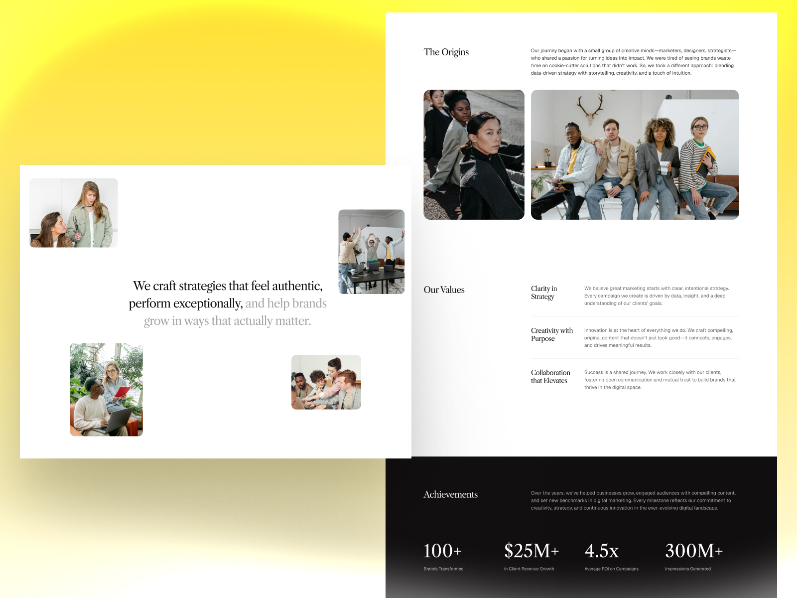 About Us Agency Website Design