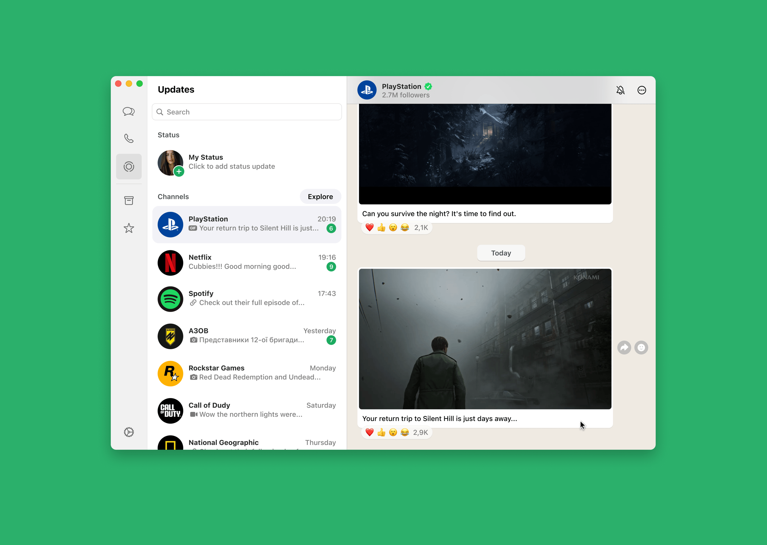 Channels in the WhatsApp desktop app