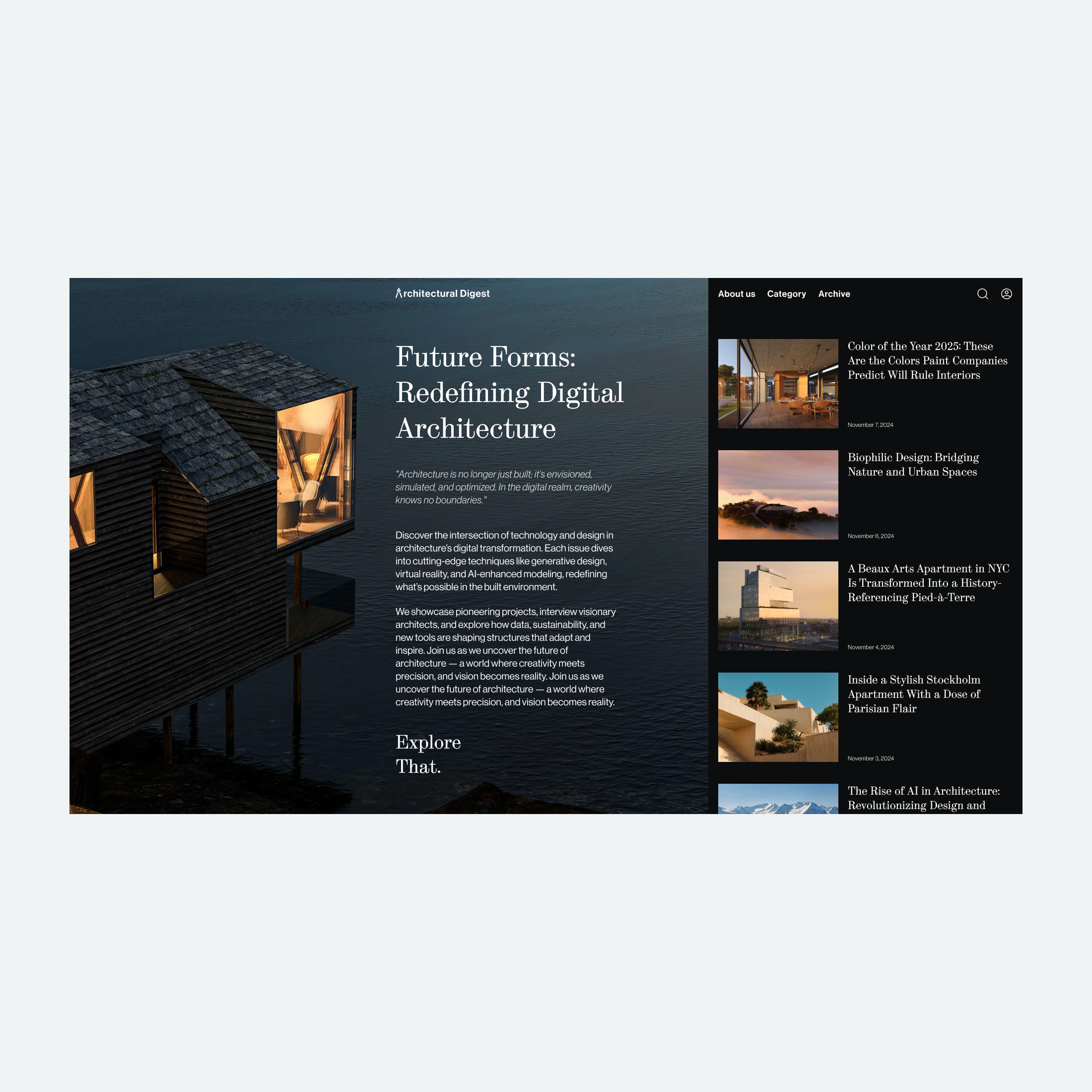 Architectural Digest Homepage