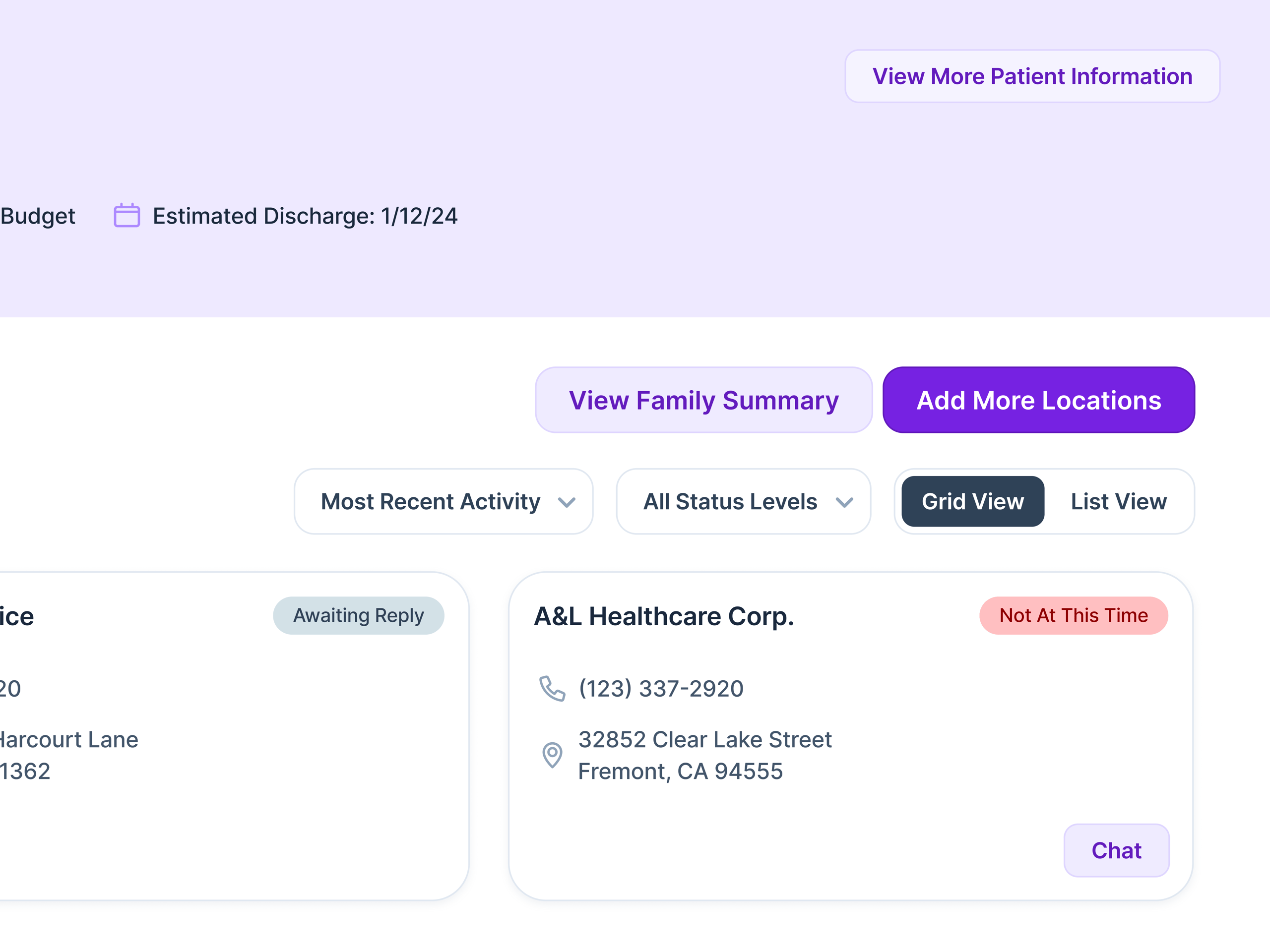 Medical Dashboard Early UI Design