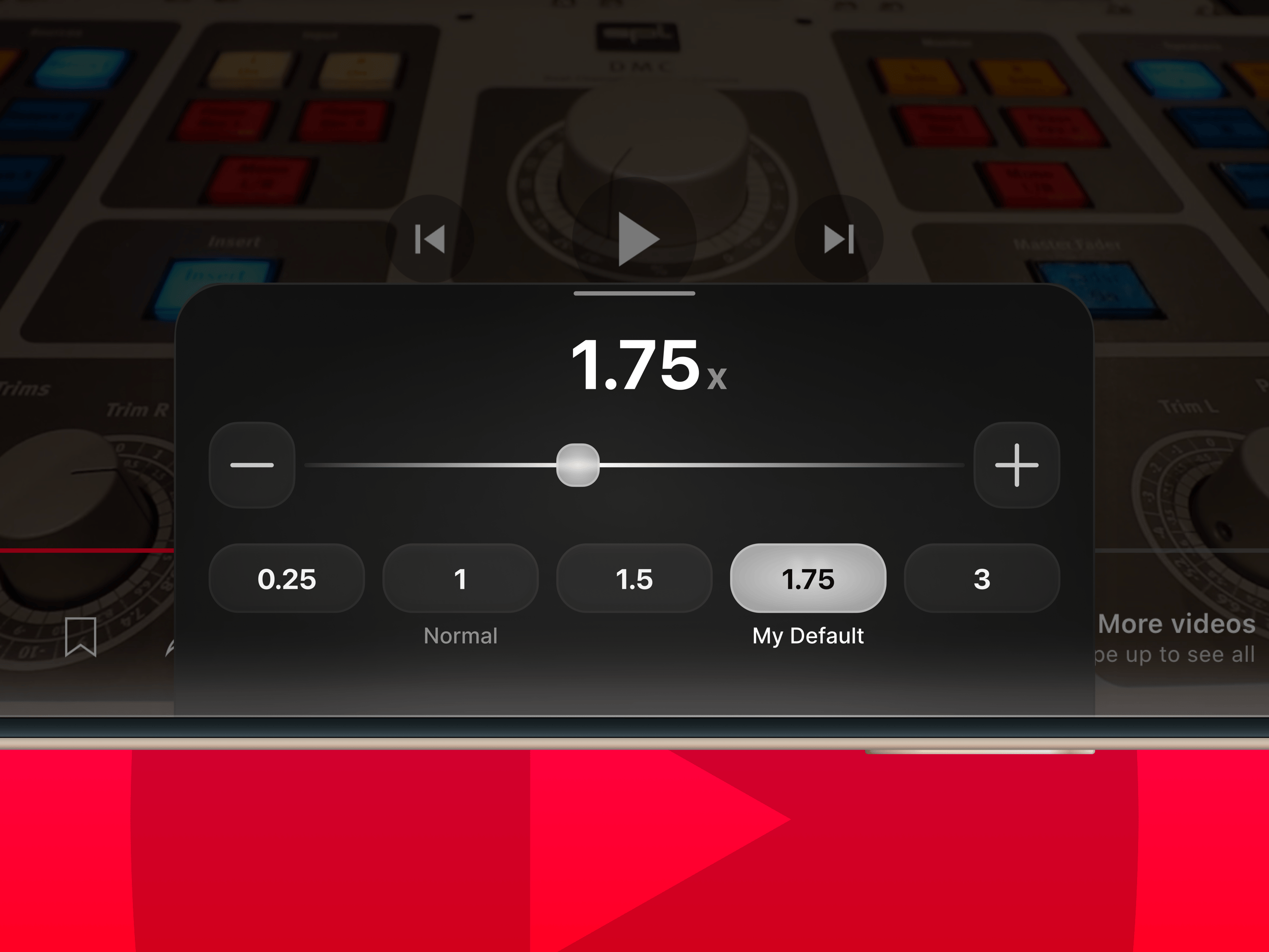 YouTube Default Playback Speed Feature Concept