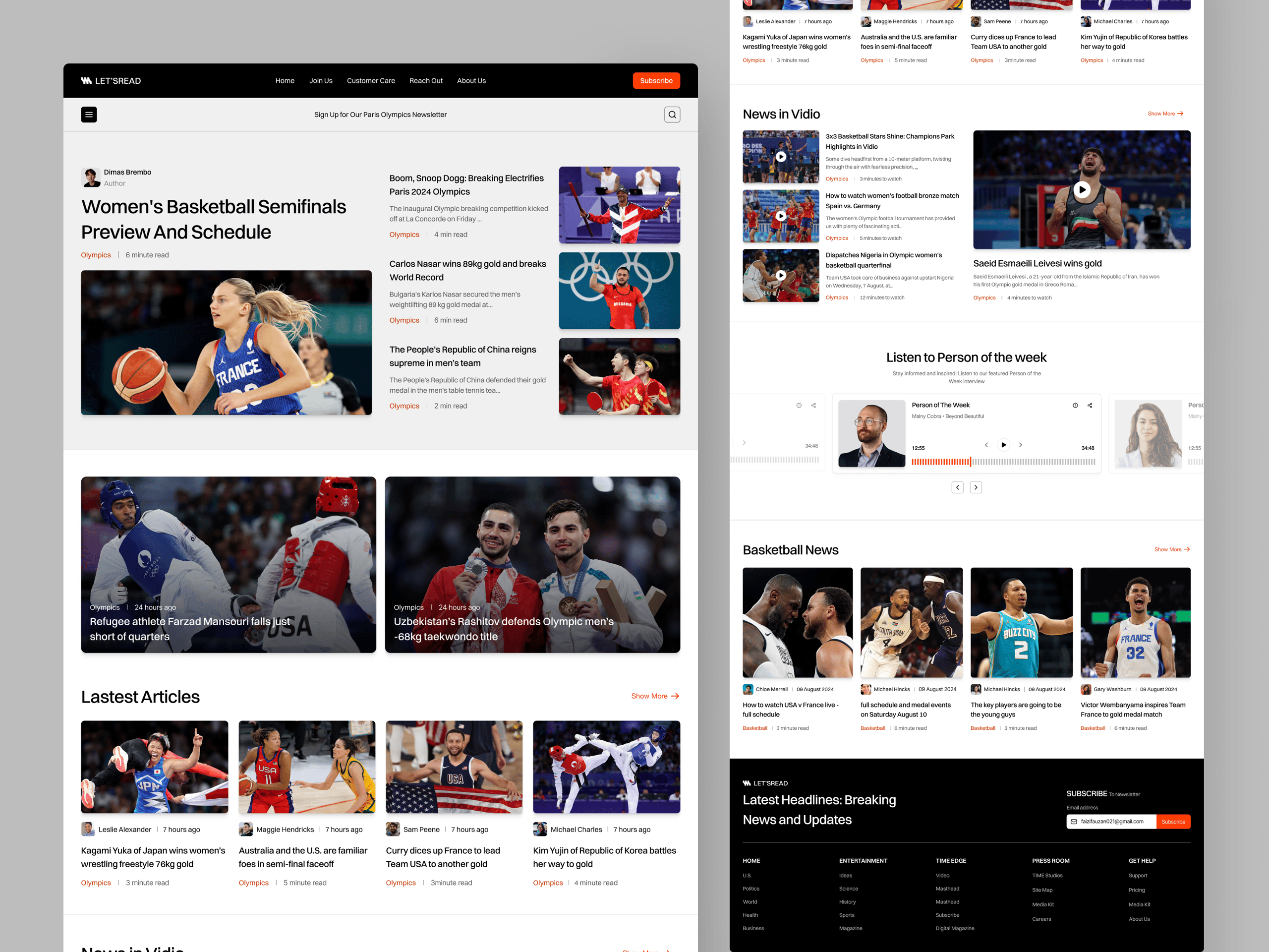 Let’sread - News Landing Page