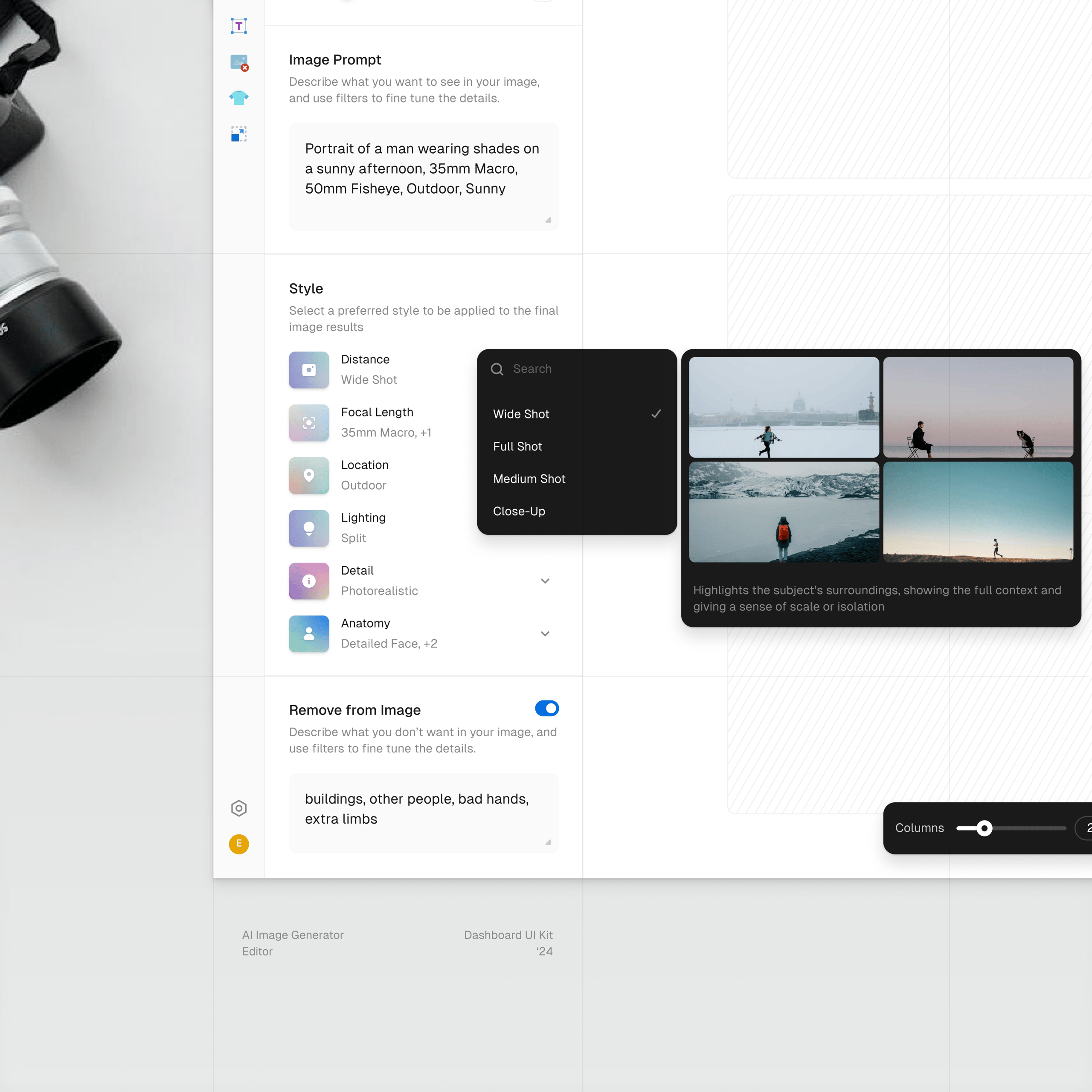AI Image Generator — Editor screen