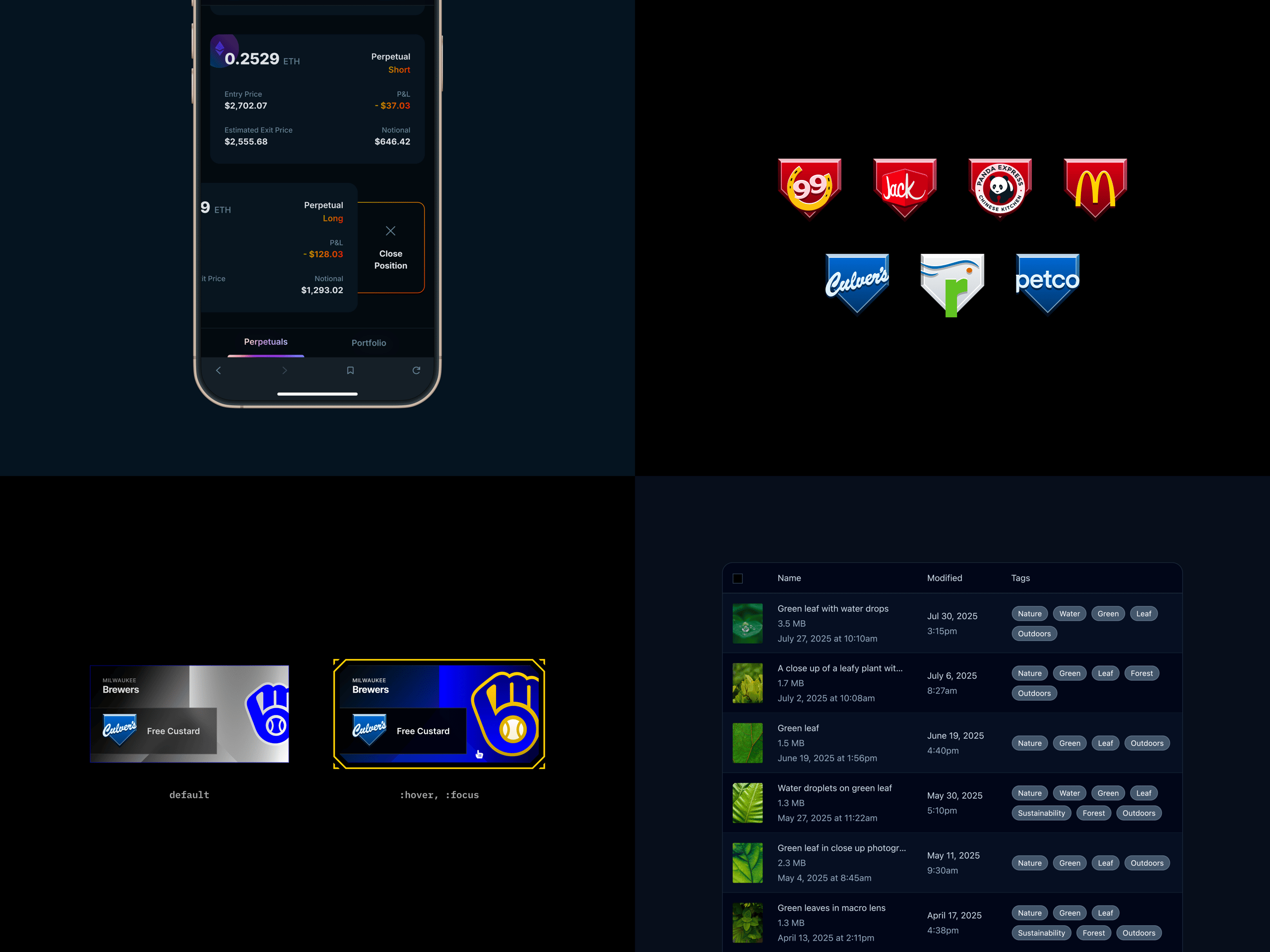 Dark Mode Design Showcase