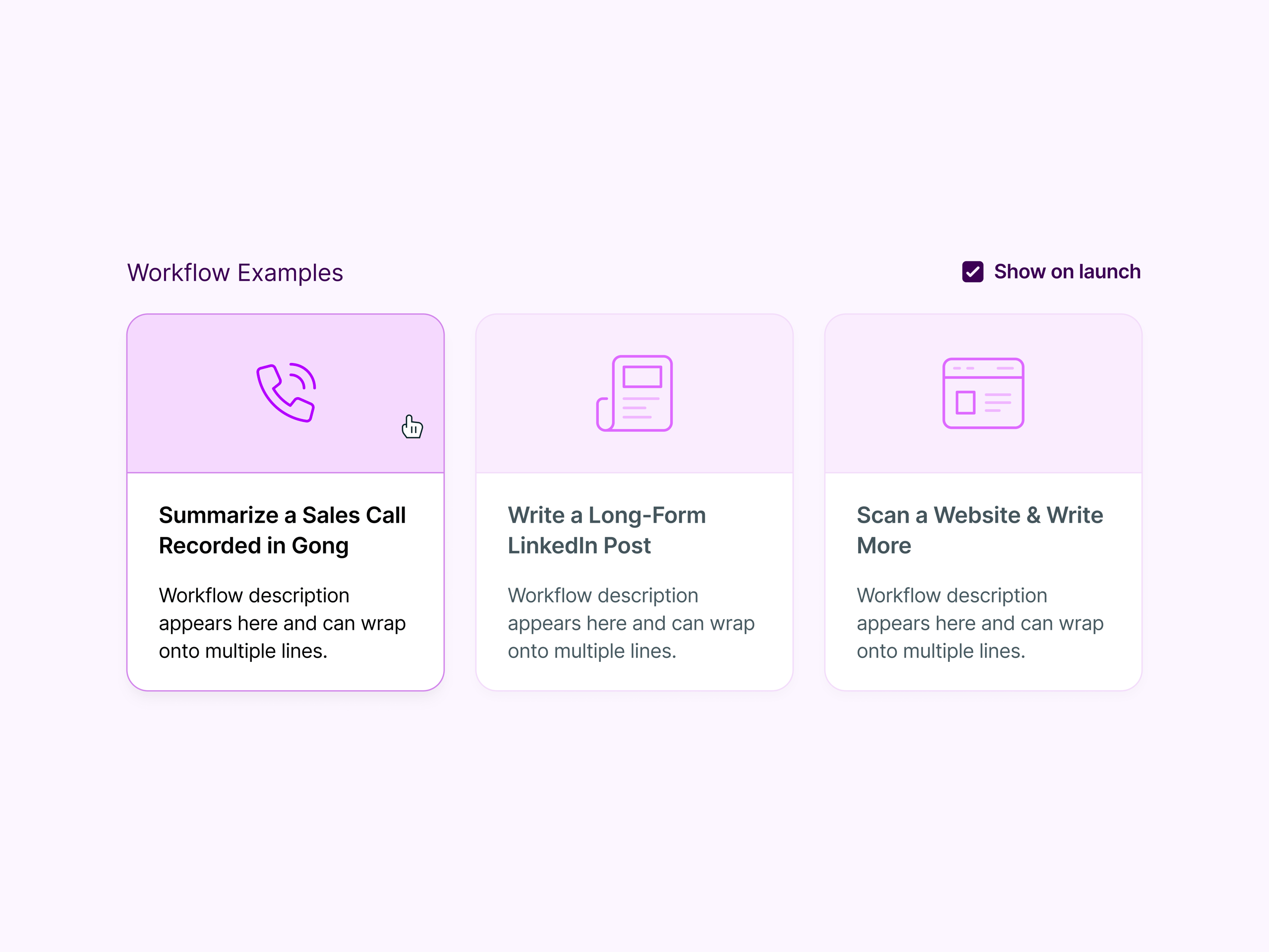 copy.ai Workflows UI