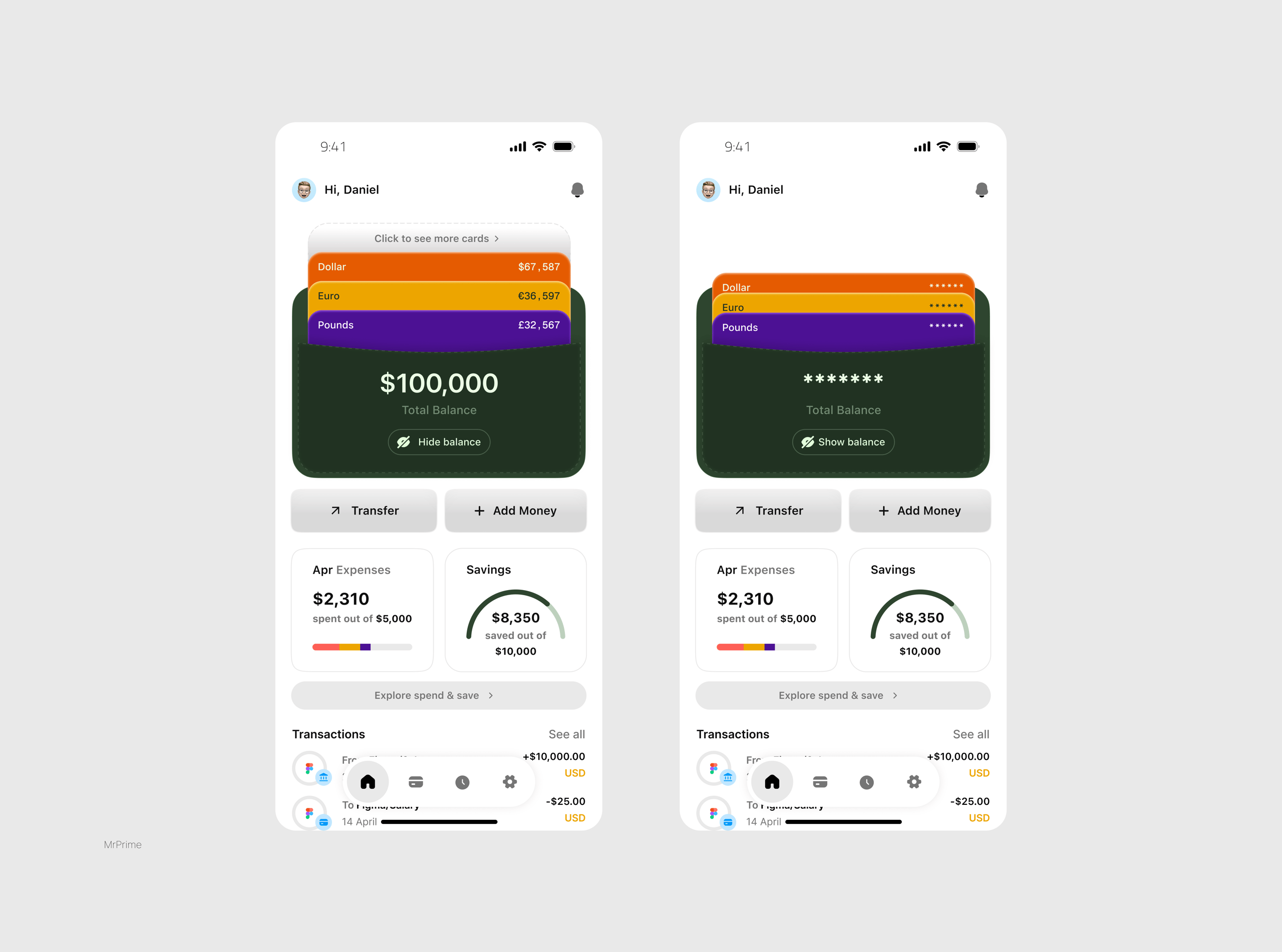 Wallet App that holds all your currencies in one place. 