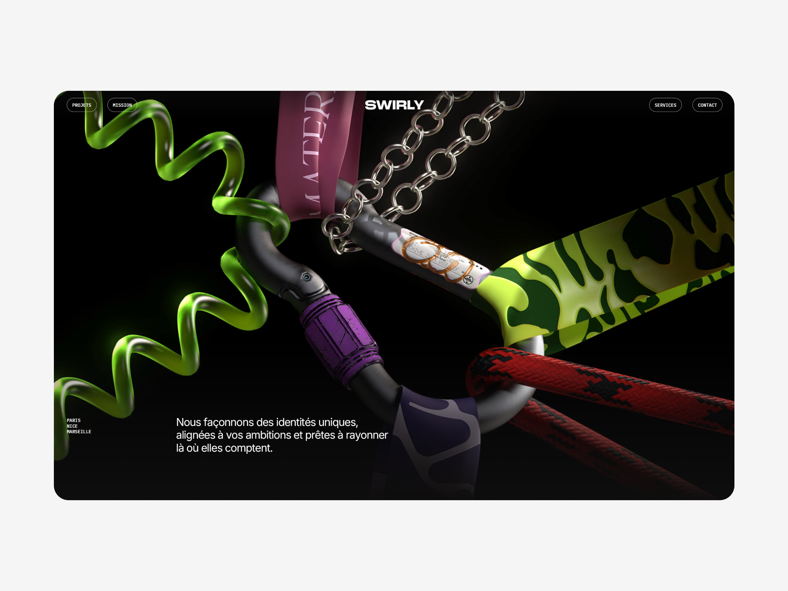 Swirly - Website header